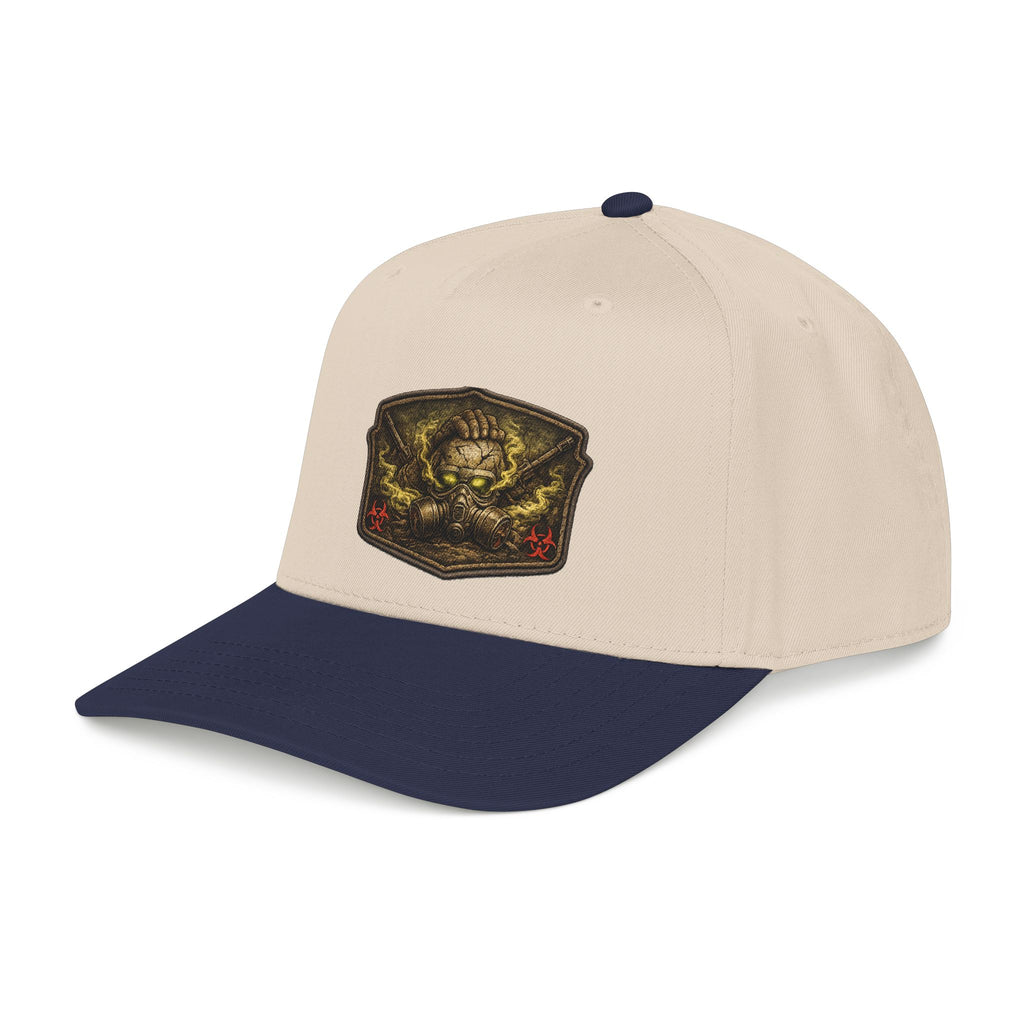 Baseball Cap — Toxic Skull Patch Hat | Edgy Military Green Trucker Style