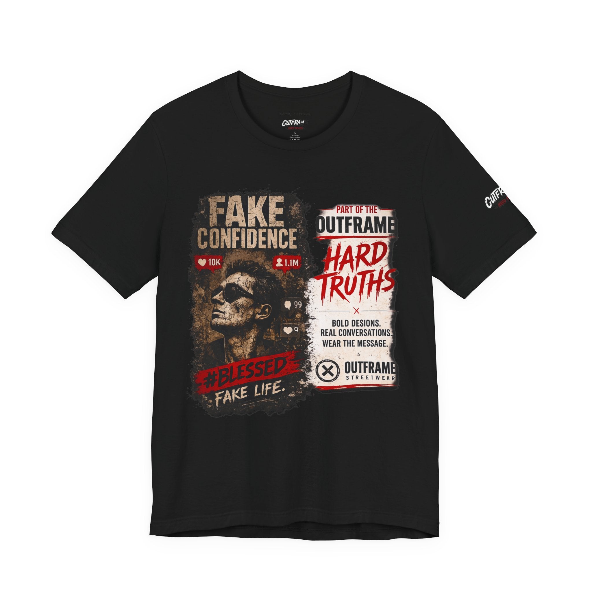 Fake Confidence – OUTFRAME Hard Truths Editorial Graphic T-Shirt