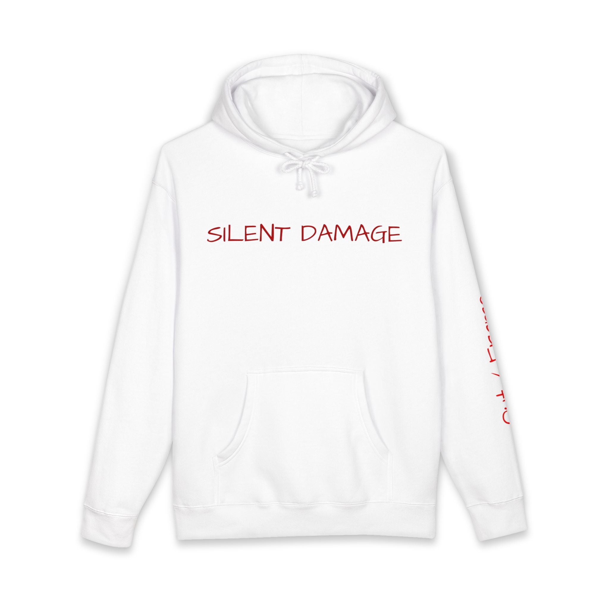 SILENT DAMAGE – Minimal Dark Urban Graphic Hoodie