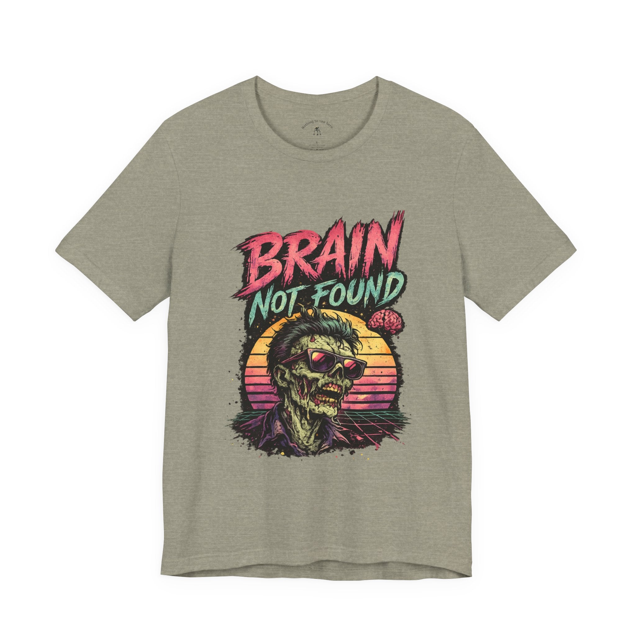 Brain Not Found – Please Restart Humanity Retro Zombie T-Shirt