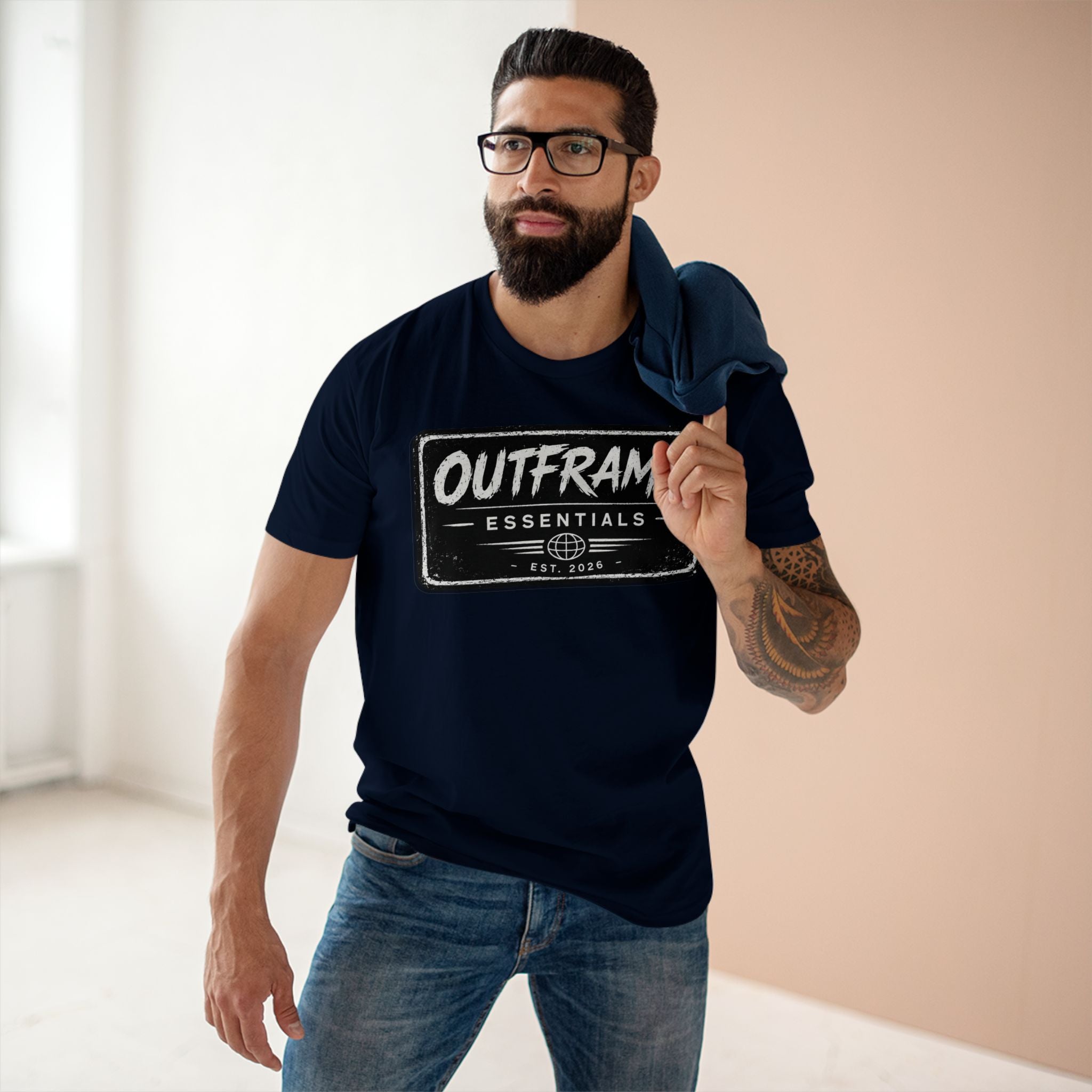 OUTFRAME® Essentials Logo T-Shirt | Premium Minimalist Streetwear | Signature Collection