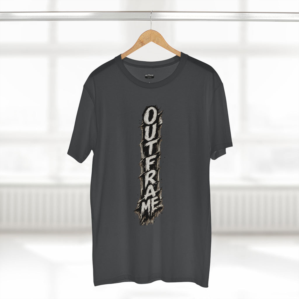 OUTFRAME Essentials – Vertical Brush Logo Premium Unisex T-Shirt