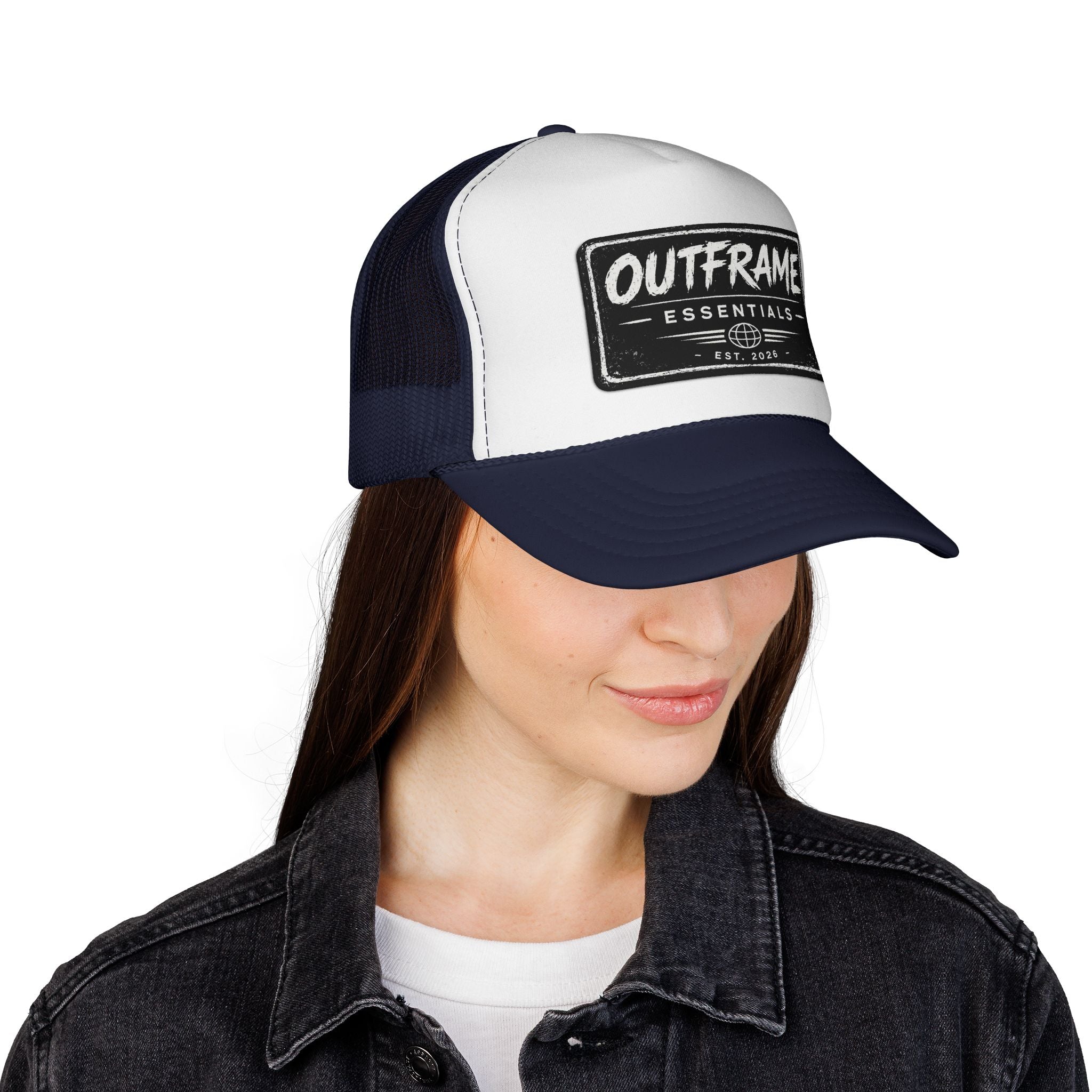 OUTFRAME Essentials – Premium Brush Logo Trucker Cap