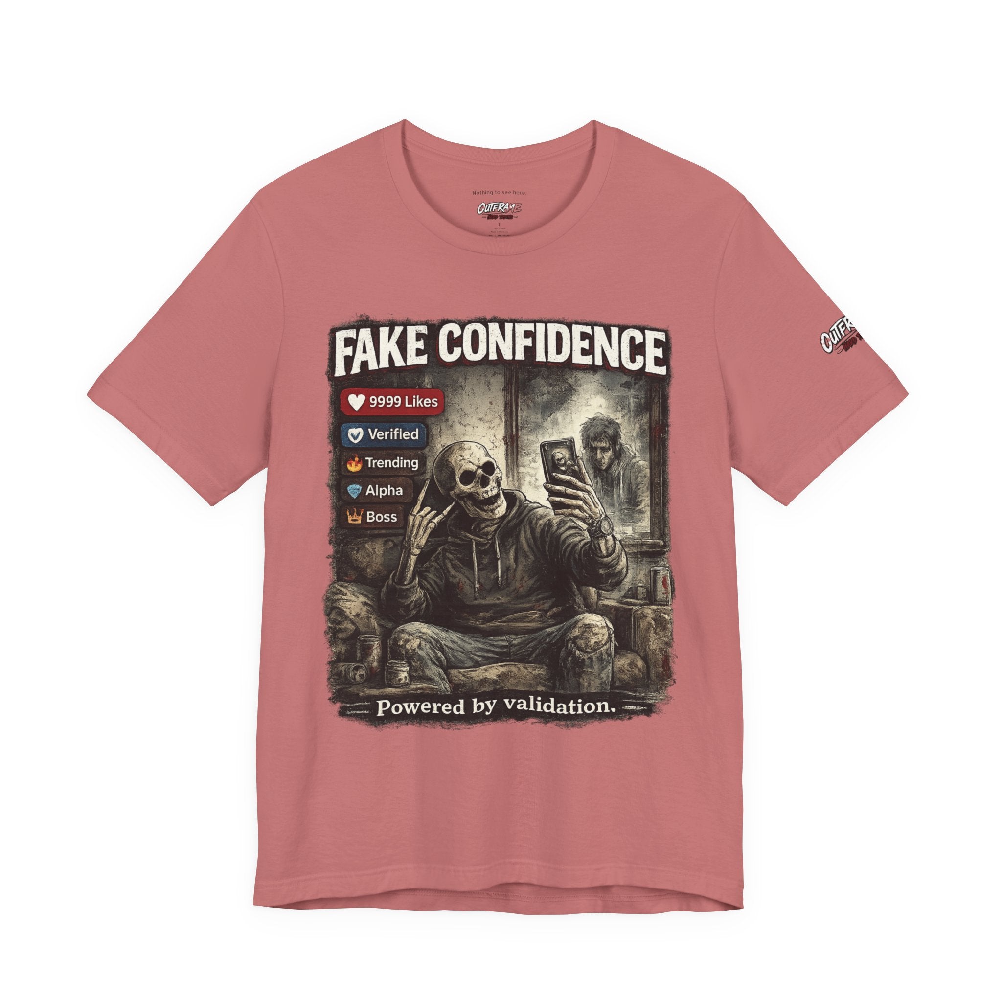 OUTFRAME Hard Truths – Fake Confidence | Premium Graphic Streetwear T-Shirt