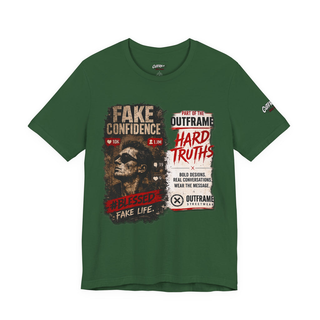 Fake Confidence – OUTFRAME Hard Truths Editorial Graphic T-Shirt