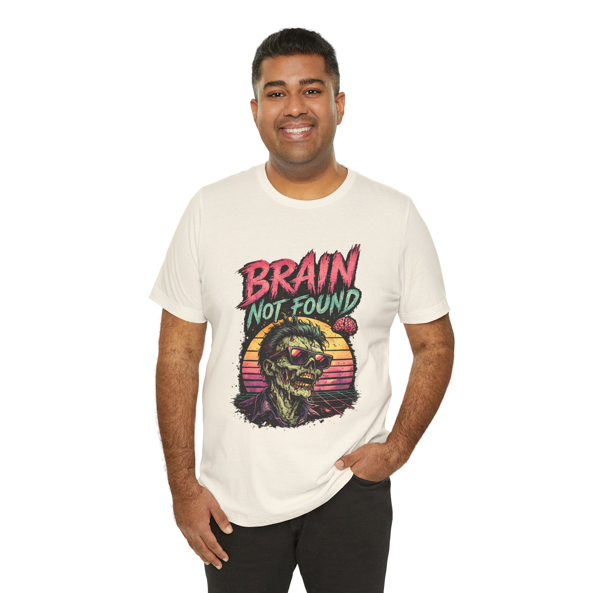 Brain Not Found – Please Restart Humanity Retro Zombie T-Shirt