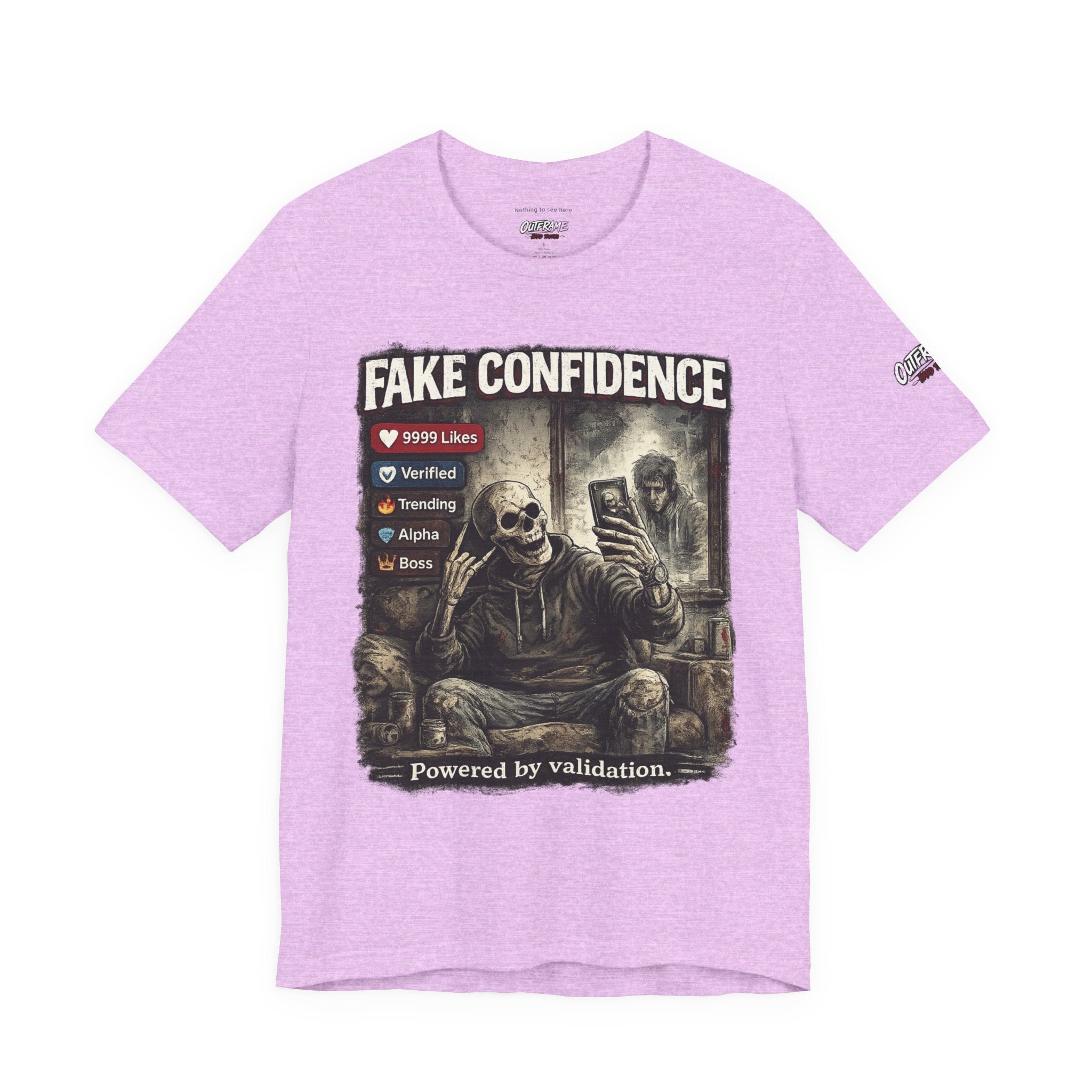 OUTFRAME Hard Truths – Fake Confidence | Premium Graphic Streetwear T-Shirt