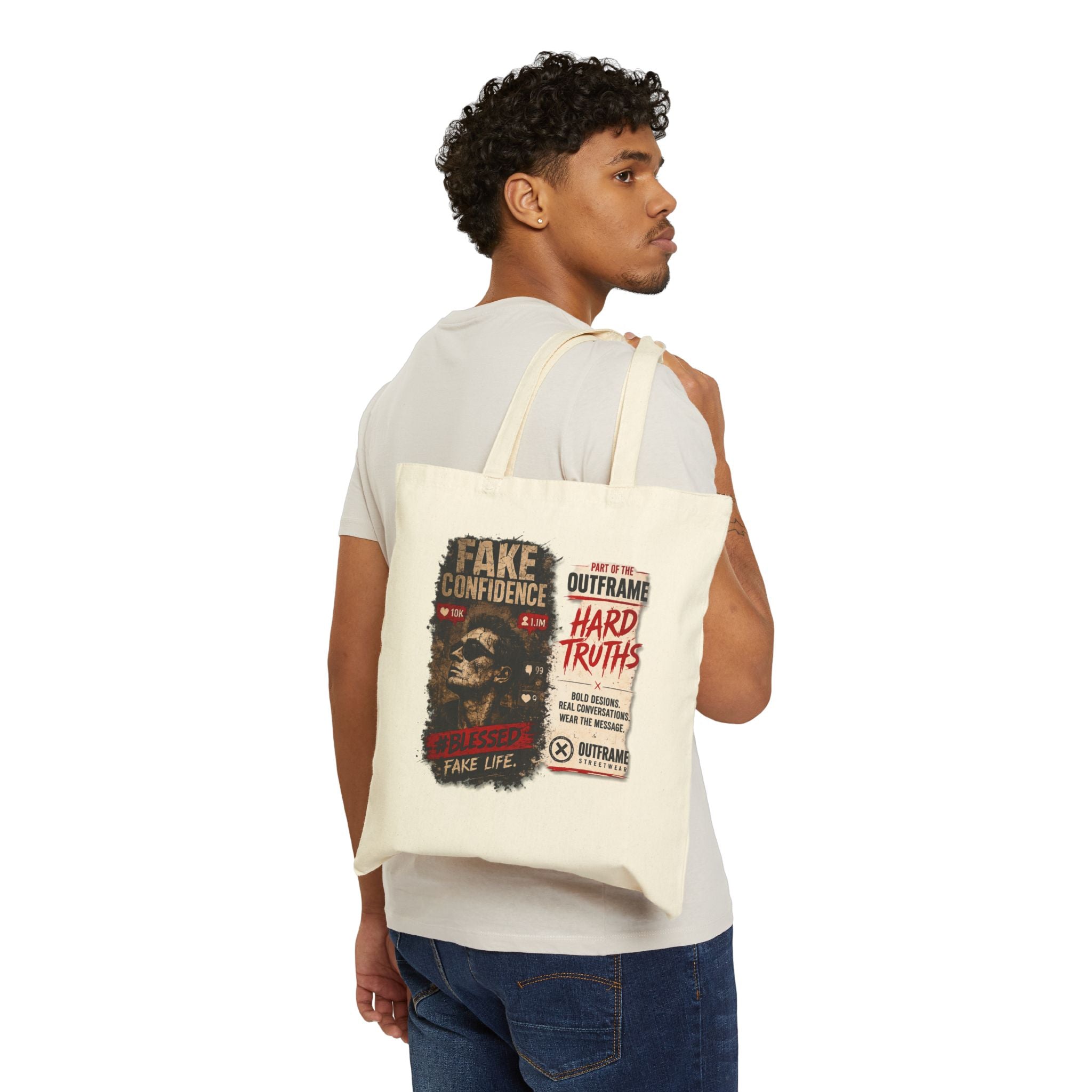 Canvas Tote Bag — "The System Doesn’t Want You" Protest Graphic Shopper