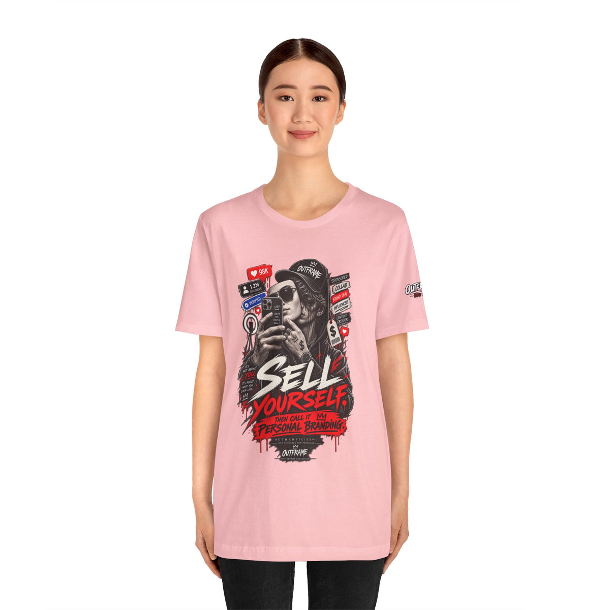 Graphic Tee — "Sell Yourself" Social Media Satire T-Shirt