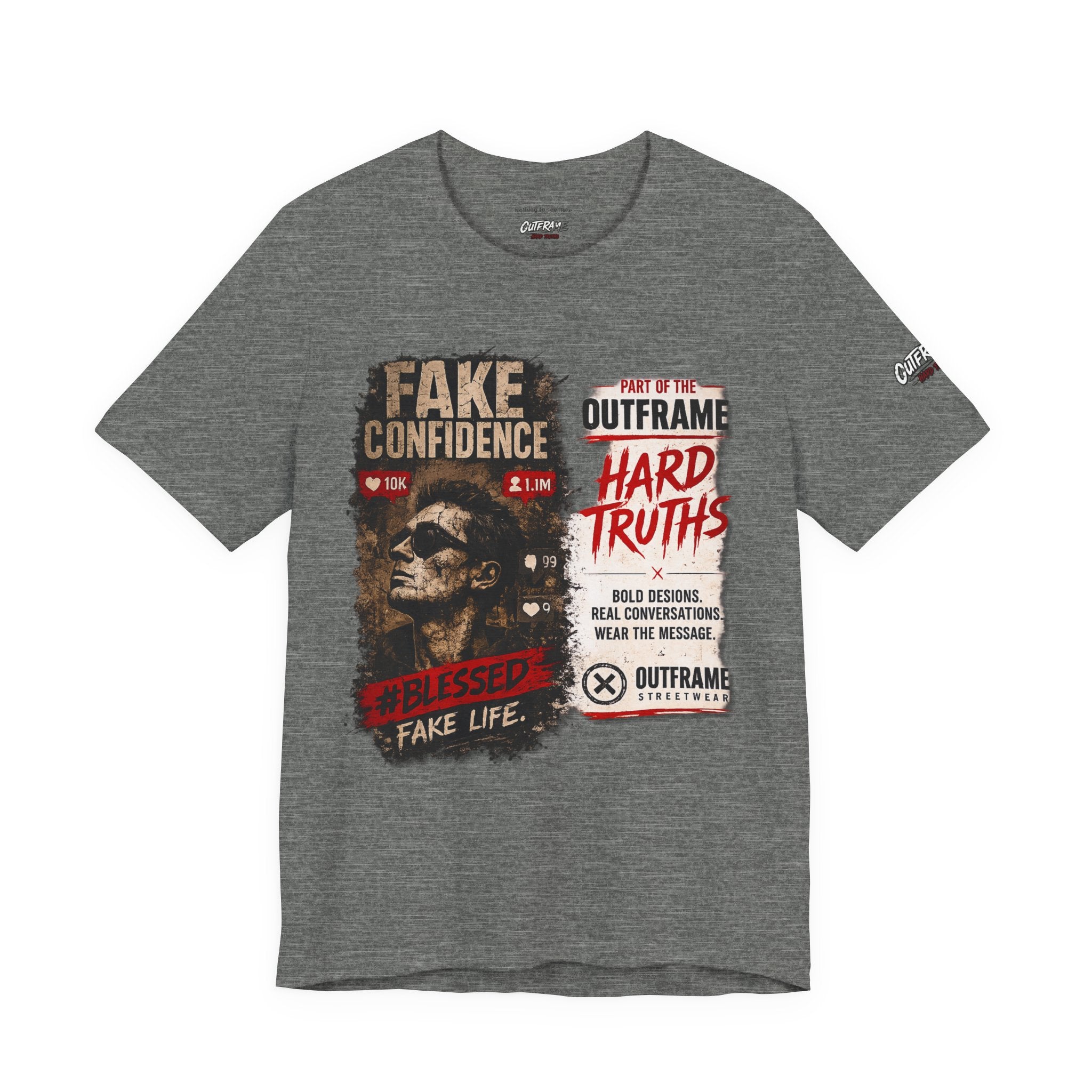 Fake Confidence – OUTFRAME Hard Truths Editorial Graphic T-Shirt