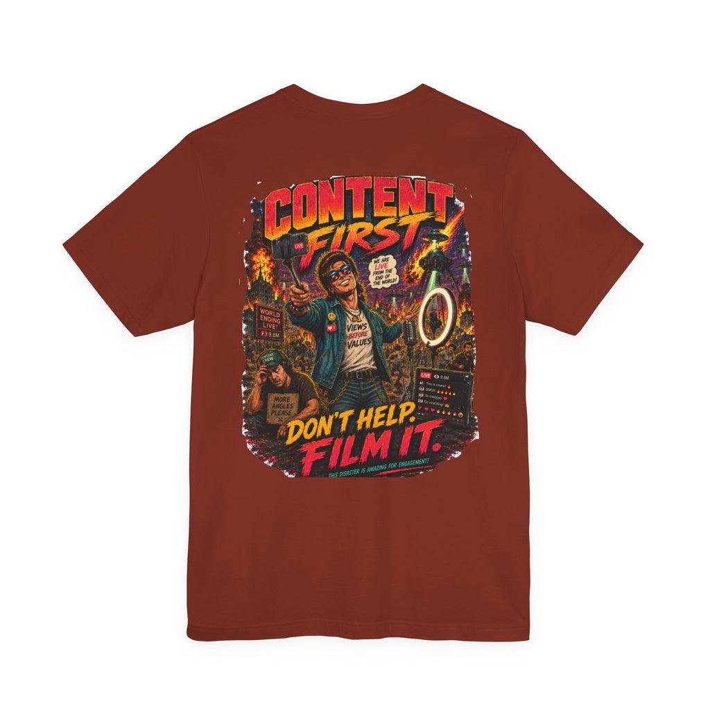 Content First Retro Apocalypse T-Shirt | Don’t Help, Film It