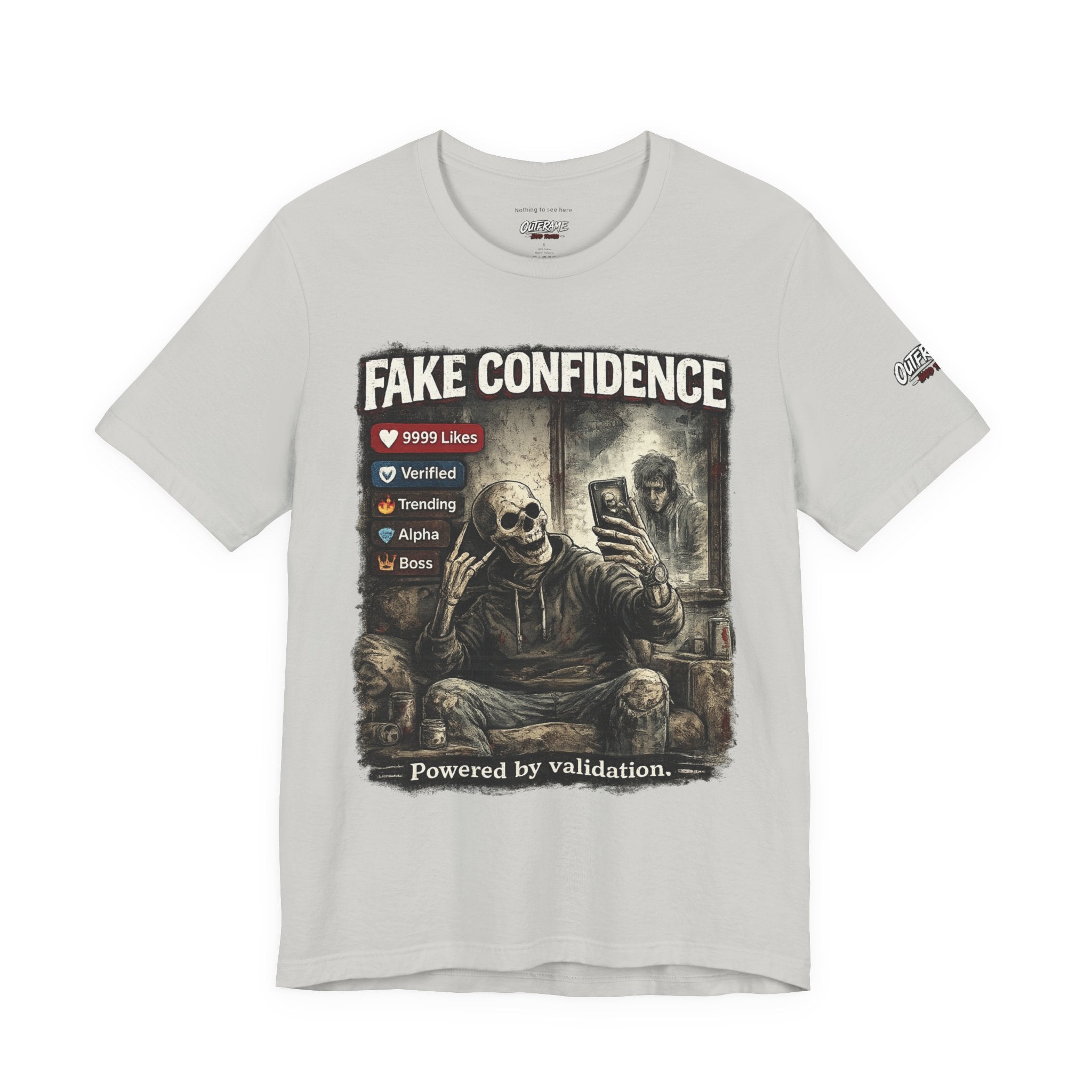 OUTFRAME Hard Truths – Fake Confidence | Premium Graphic Streetwear T-Shirt