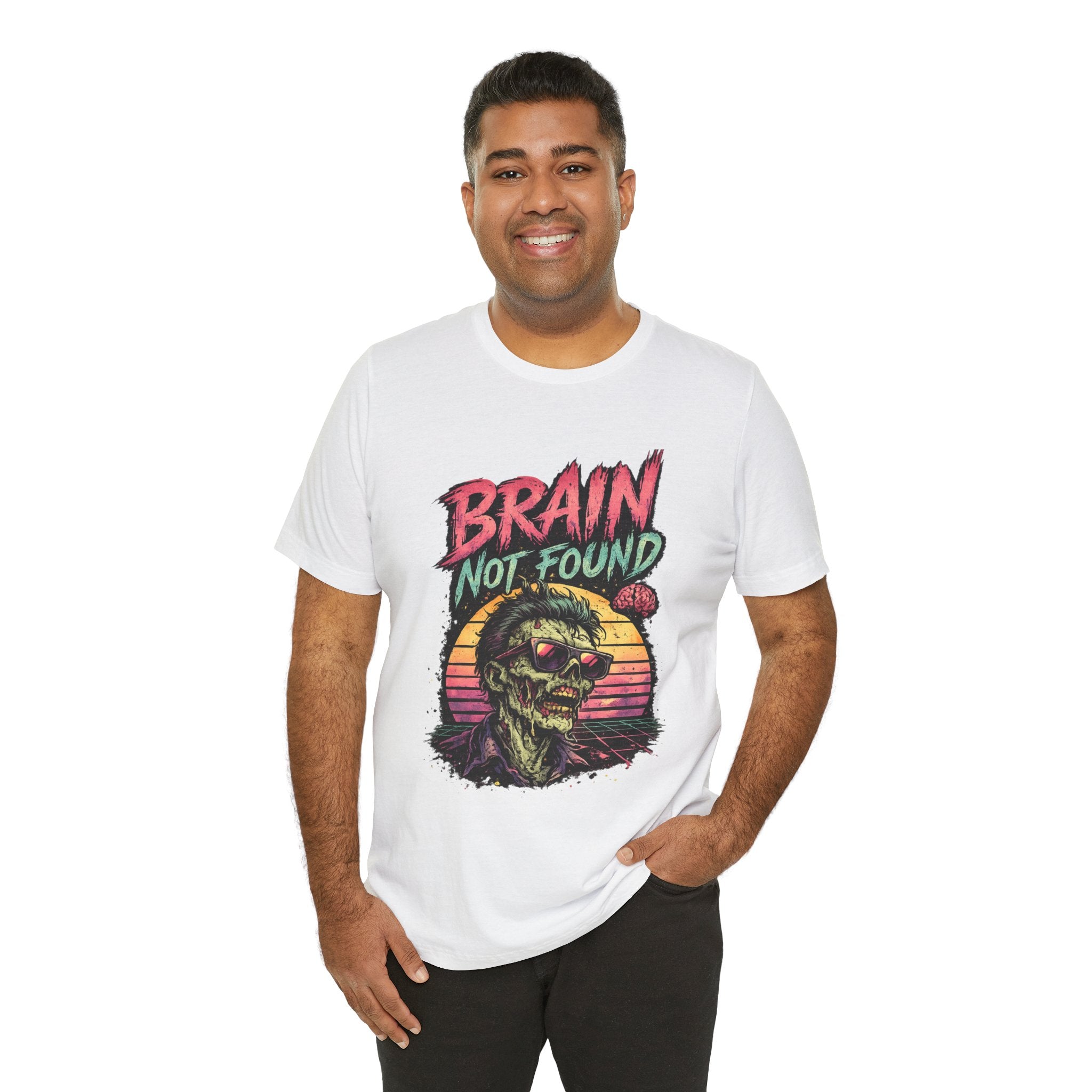 Brain Not Found – Please Restart Humanity Retro Zombie T-Shirt