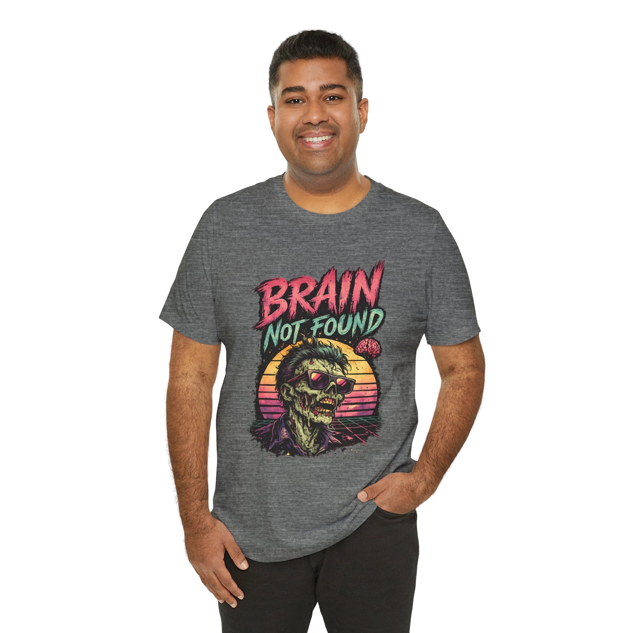 Brain Not Found – Please Restart Humanity Retro Zombie T-Shirt