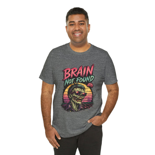 Brain Not Found – Please Restart Humanity Retro Zombie T-Shirt