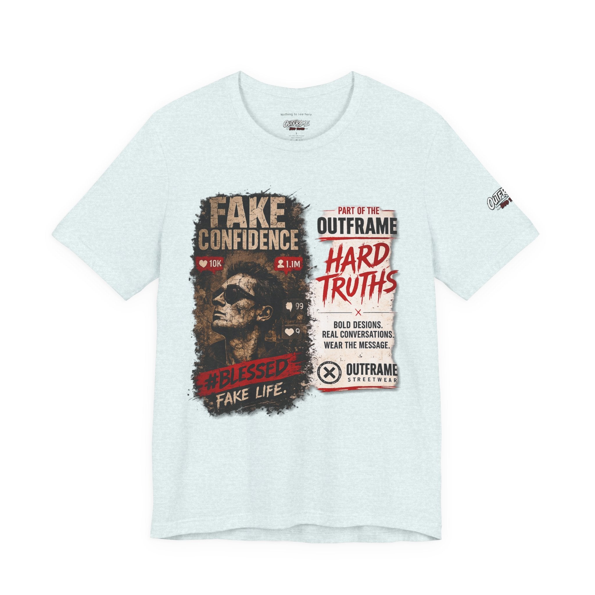 Fake Confidence – OUTFRAME Hard Truths Editorial Graphic T-Shirt