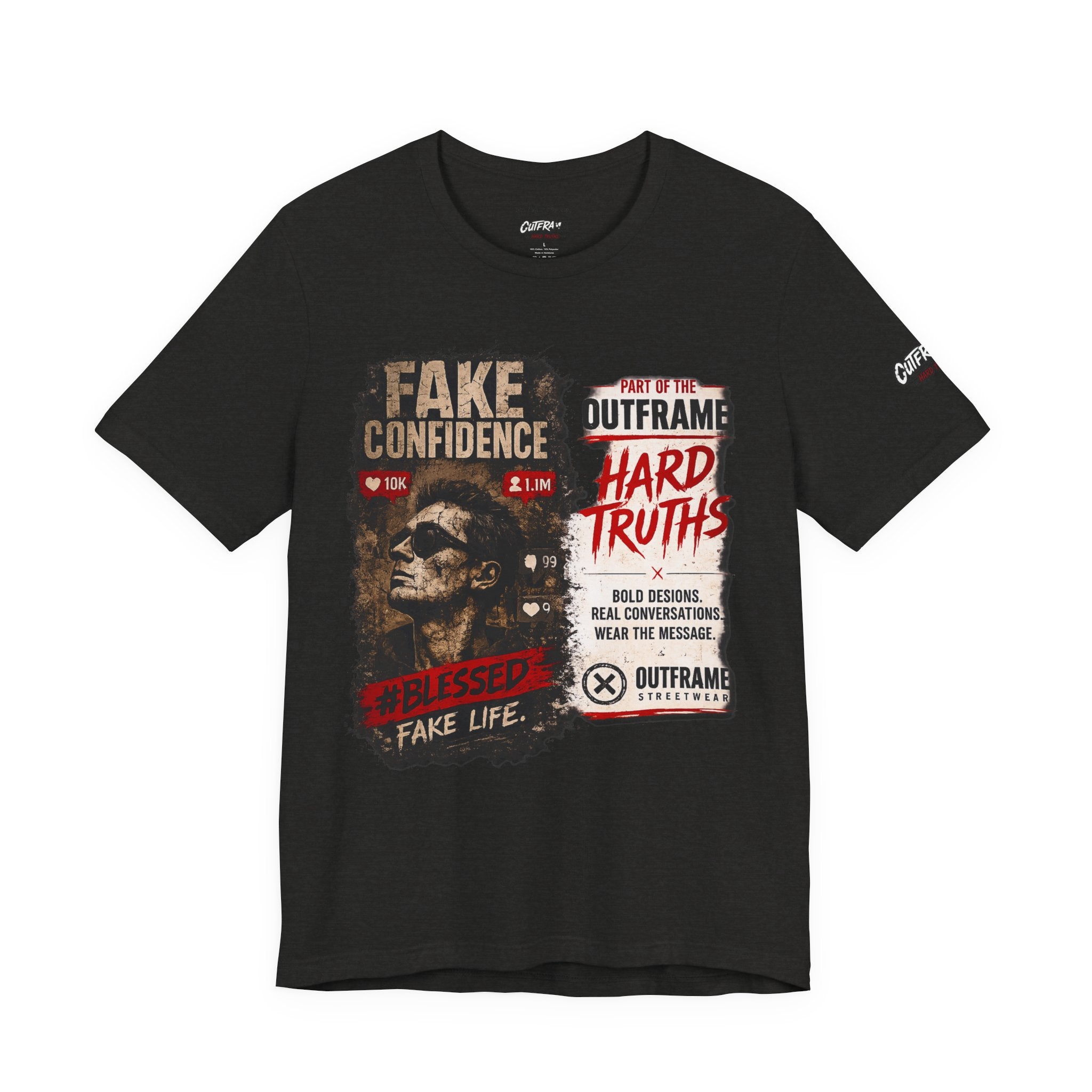 Fake Confidence – OUTFRAME Hard Truths Editorial Graphic T-Shirt