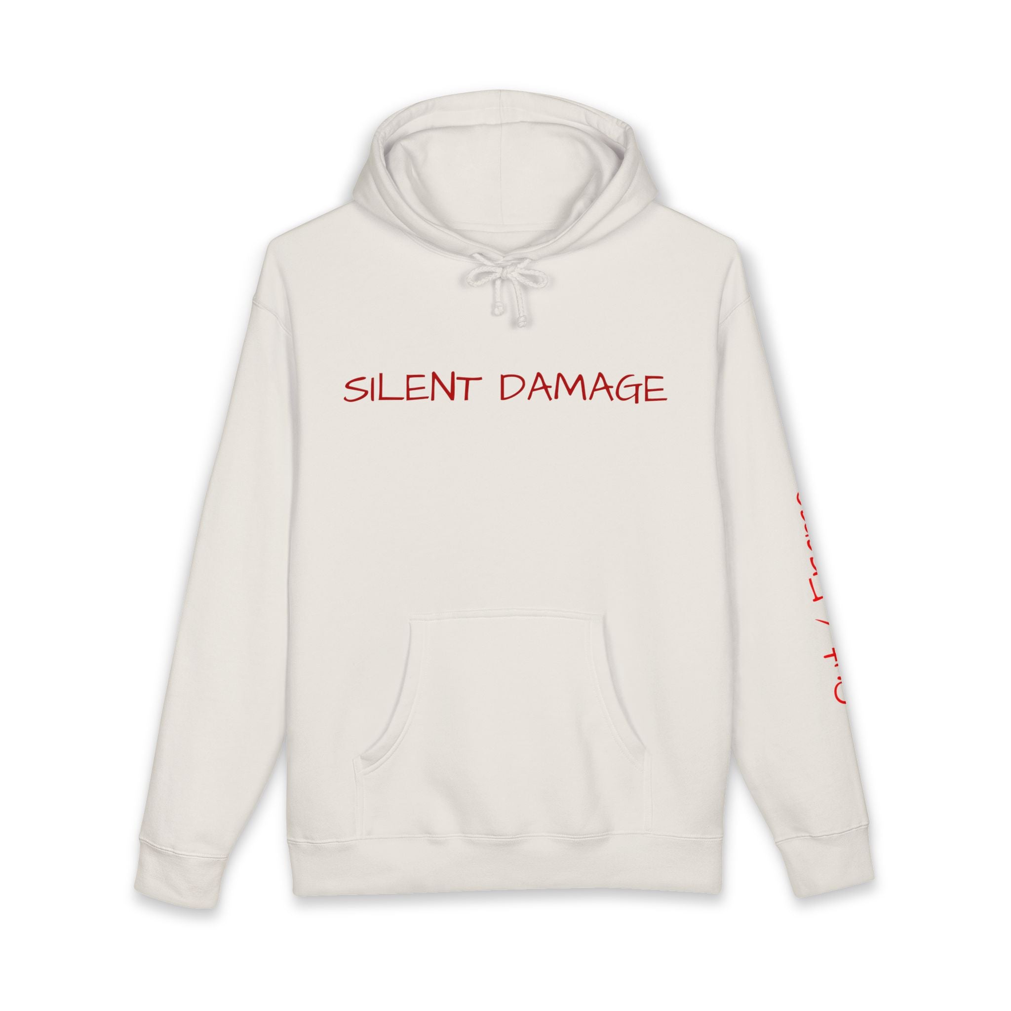 SILENT DAMAGE – Minimal Dark Urban Graphic Hoodie