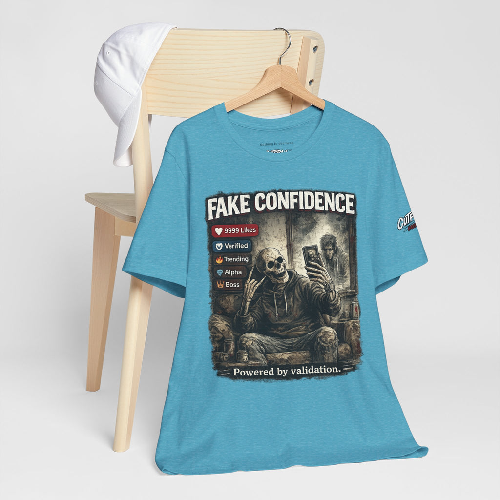 OUTFRAME Hard Truths – Fake Confidence | Premium Graphic Streetwear T-Shirt