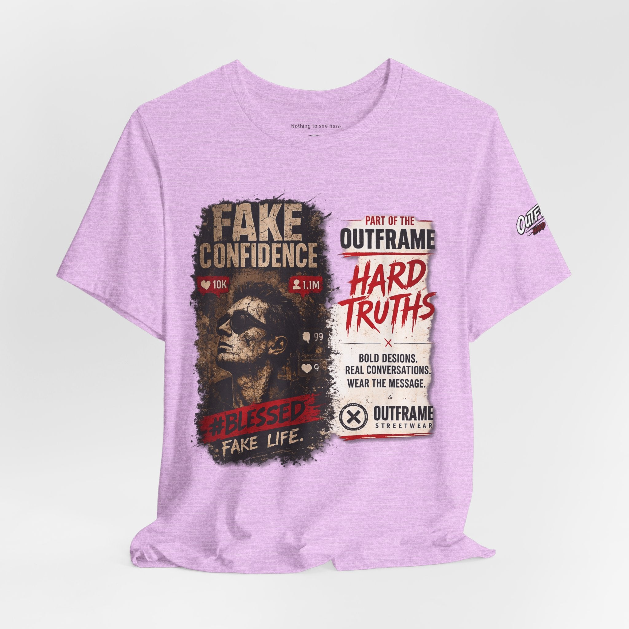 Fake Confidence – OUTFRAME Hard Truths Editorial Graphic T-Shirt