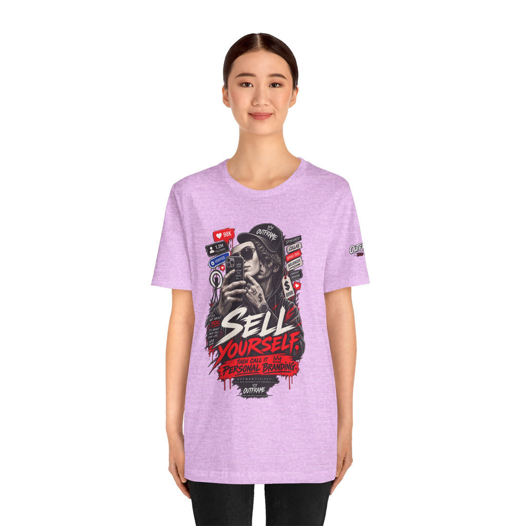 Graphic Tee — "Sell Yourself" Social Media Satire T-Shirt