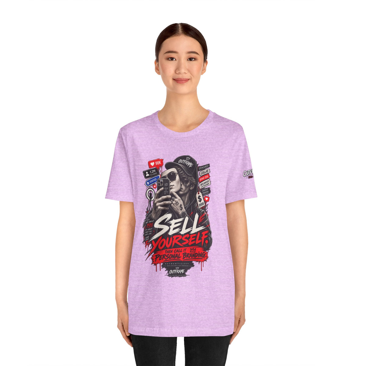 Graphic Tee — "Sell Yourself" Social Media Satire T-Shirt