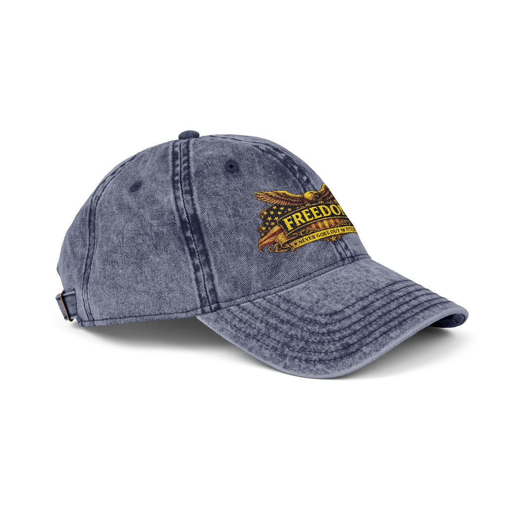 Freedom Vintage Embroidered Cap – Distressed Red Dad Hat
