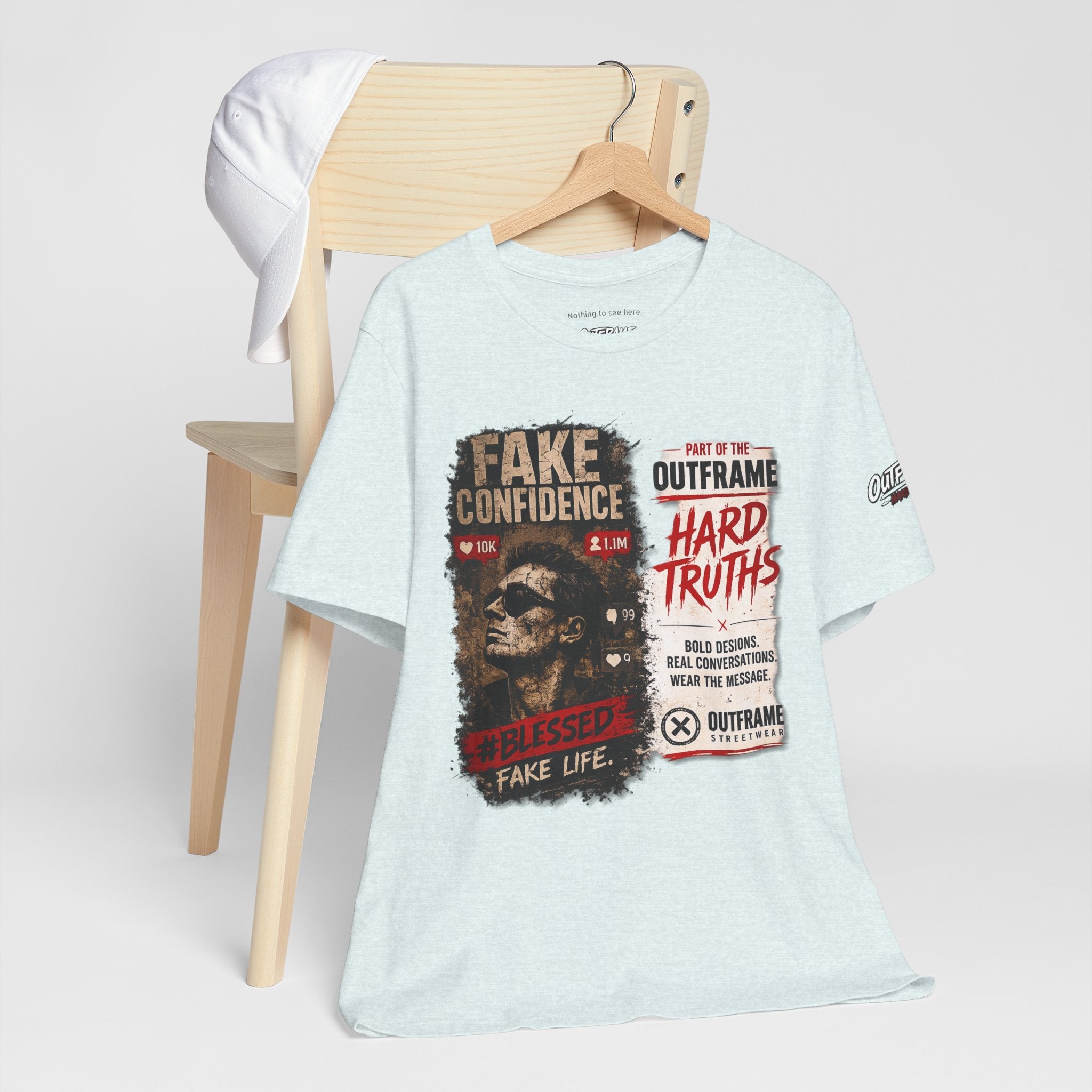 Fake Confidence – OUTFRAME Hard Truths Editorial Graphic T-Shirt