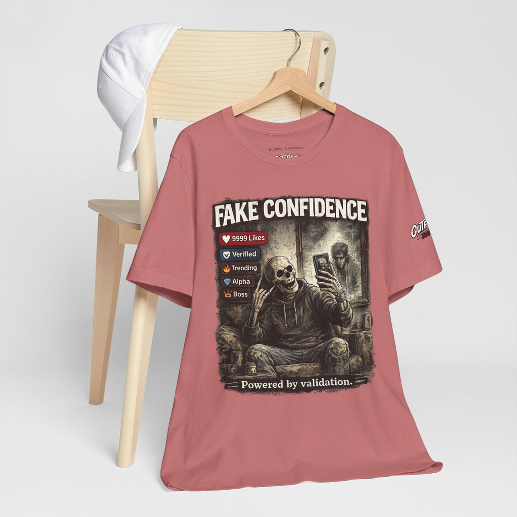 OUTFRAME Hard Truths – Fake Confidence | Premium Graphic Streetwear T-Shirt
