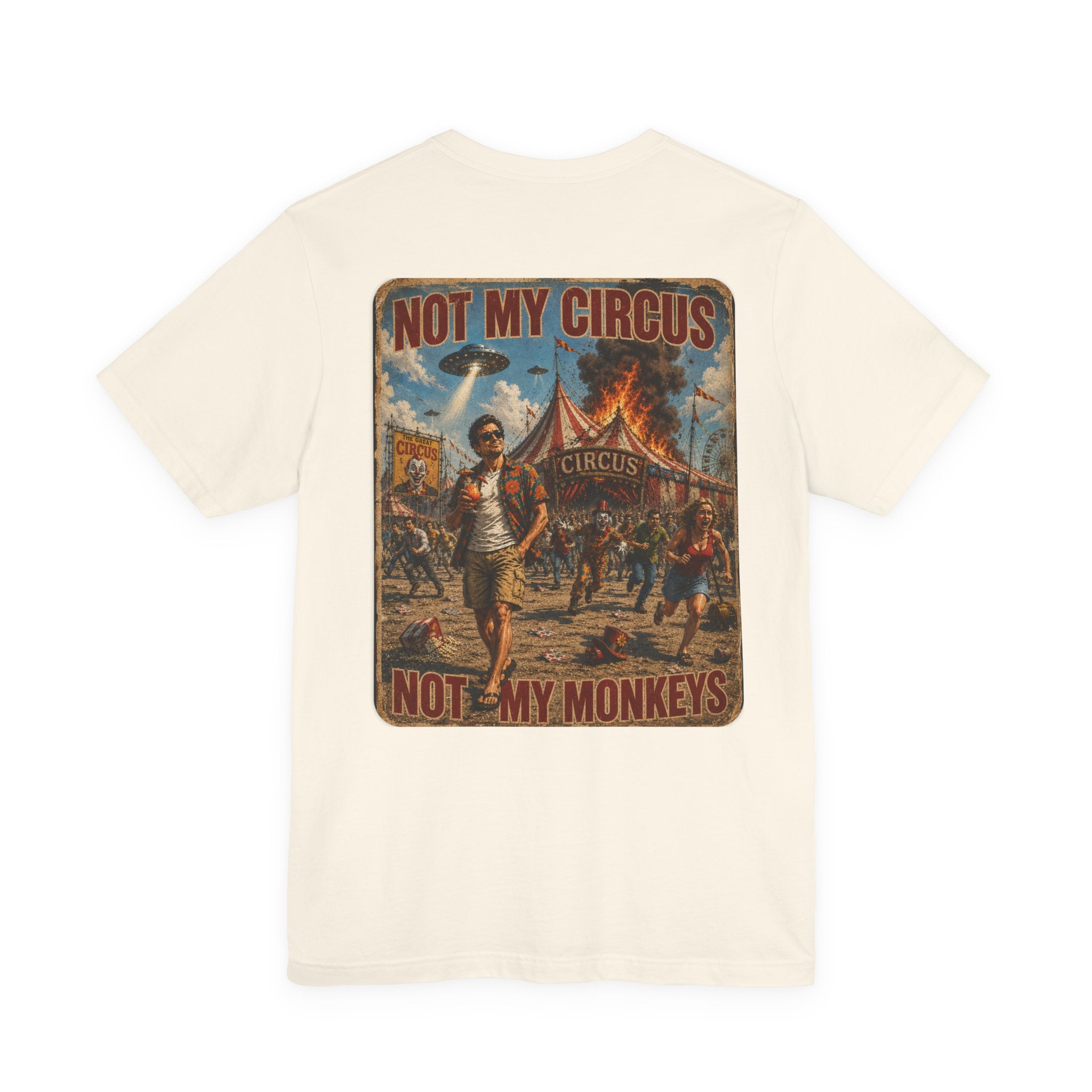 OUTFRAME – Not My Circus Not My Monkeys | Retro Apocalypse Graphic T-Shirt