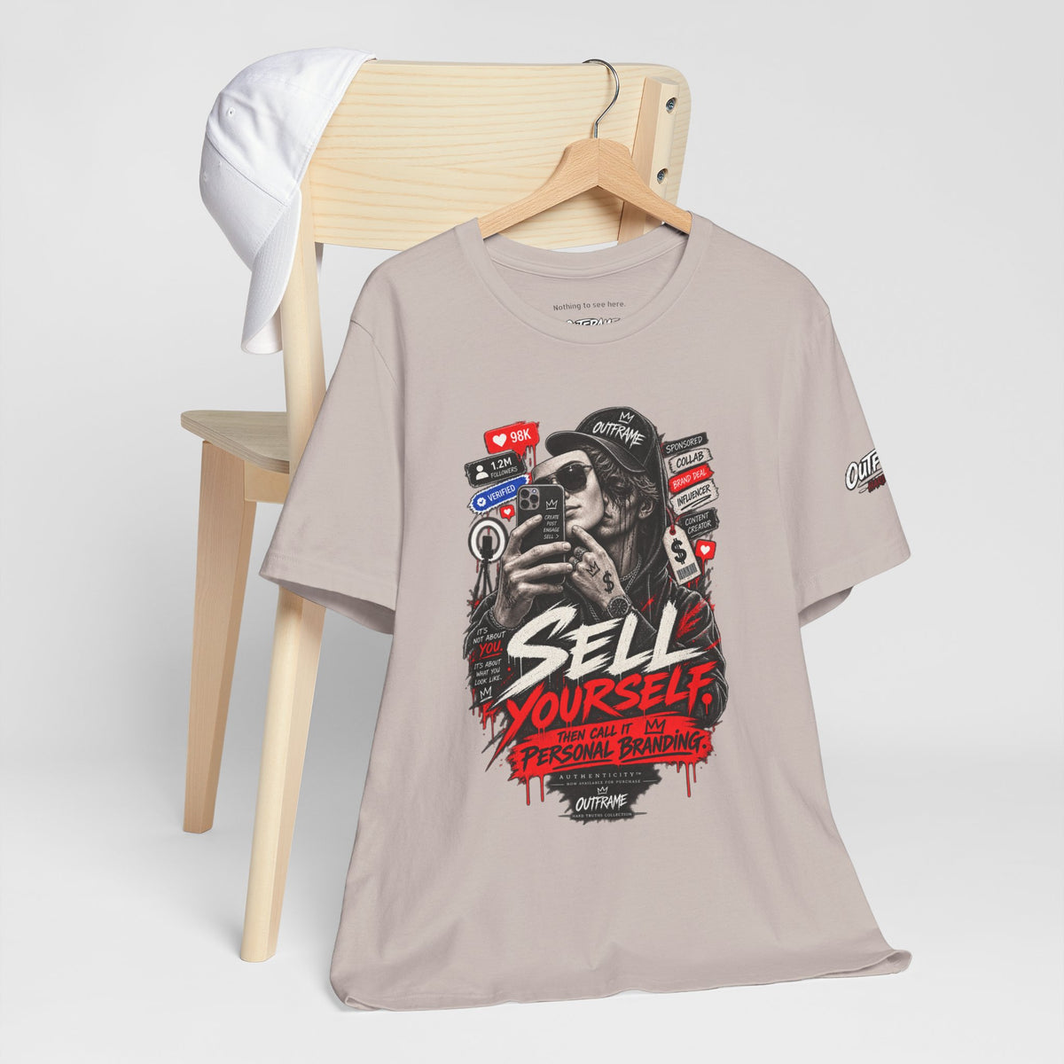 Graphic Tee — "Sell Yourself" Social Media Satire T-Shirt