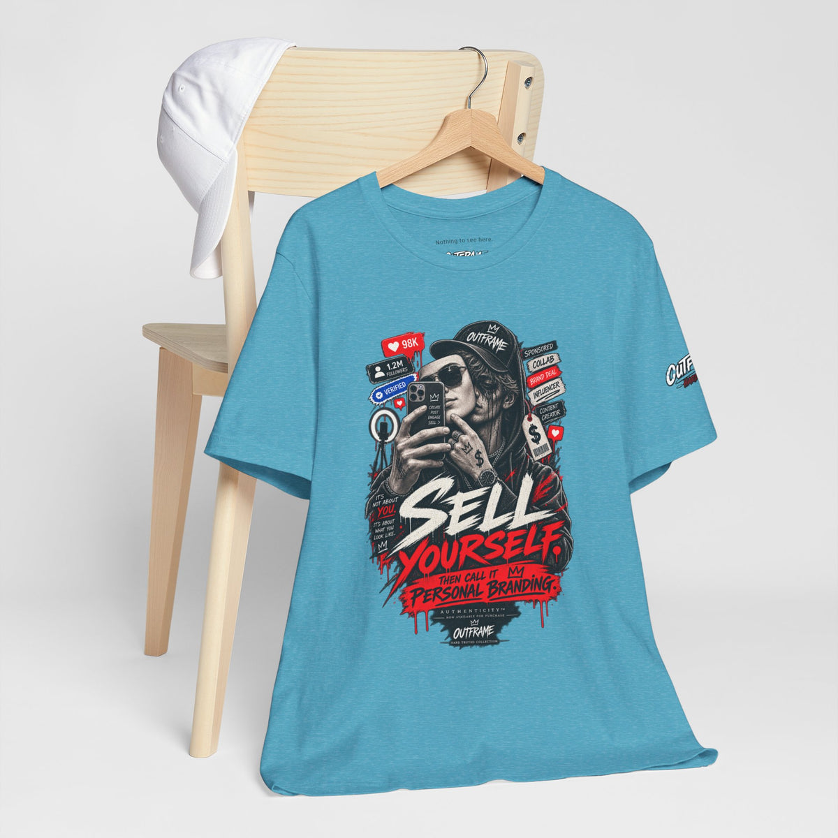 Graphic Tee — "Sell Yourself" Social Media Satire T-Shirt