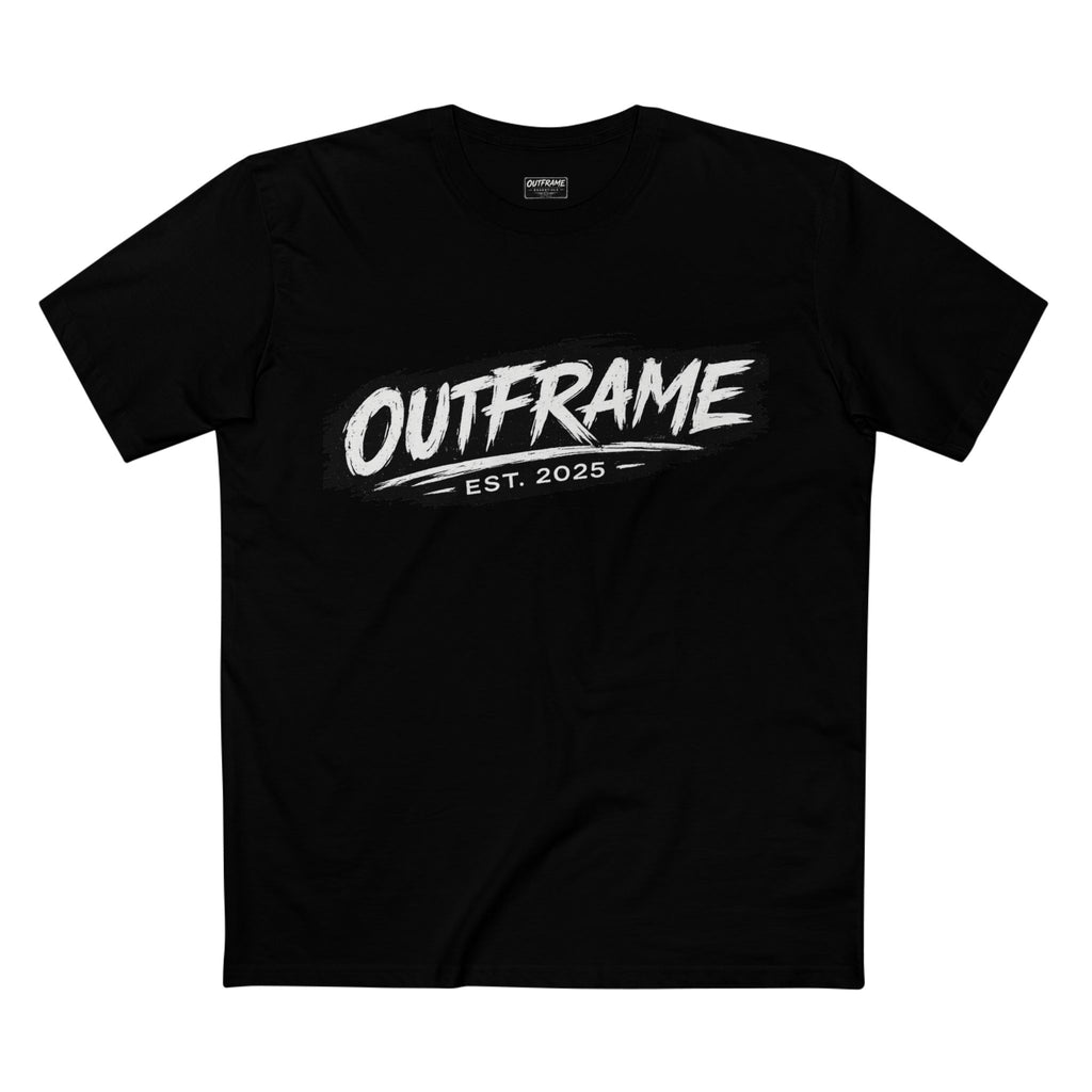 OUTFRAME® EST. 2025 Logo T-Shirt | Premium Brush Logo Streetwear | Essentials Collection