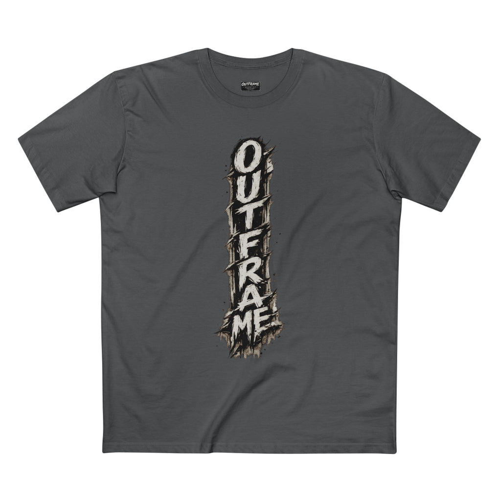 OUTFRAME Essentials – Vertical Brush Logo Premium Unisex T-Shirt