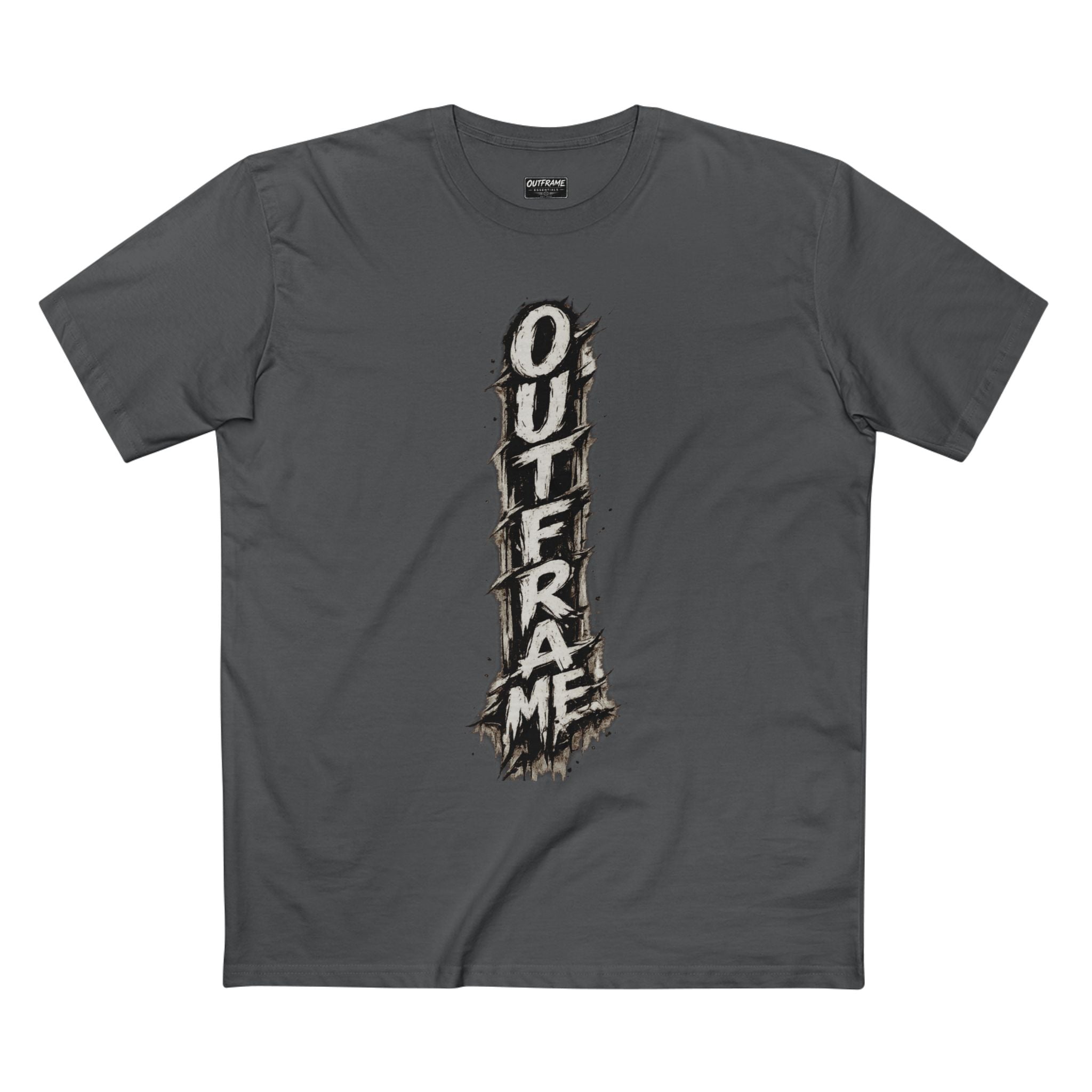 OUTFRAME Essentials – Vertical Brush Logo Premium Unisex T-Shirt