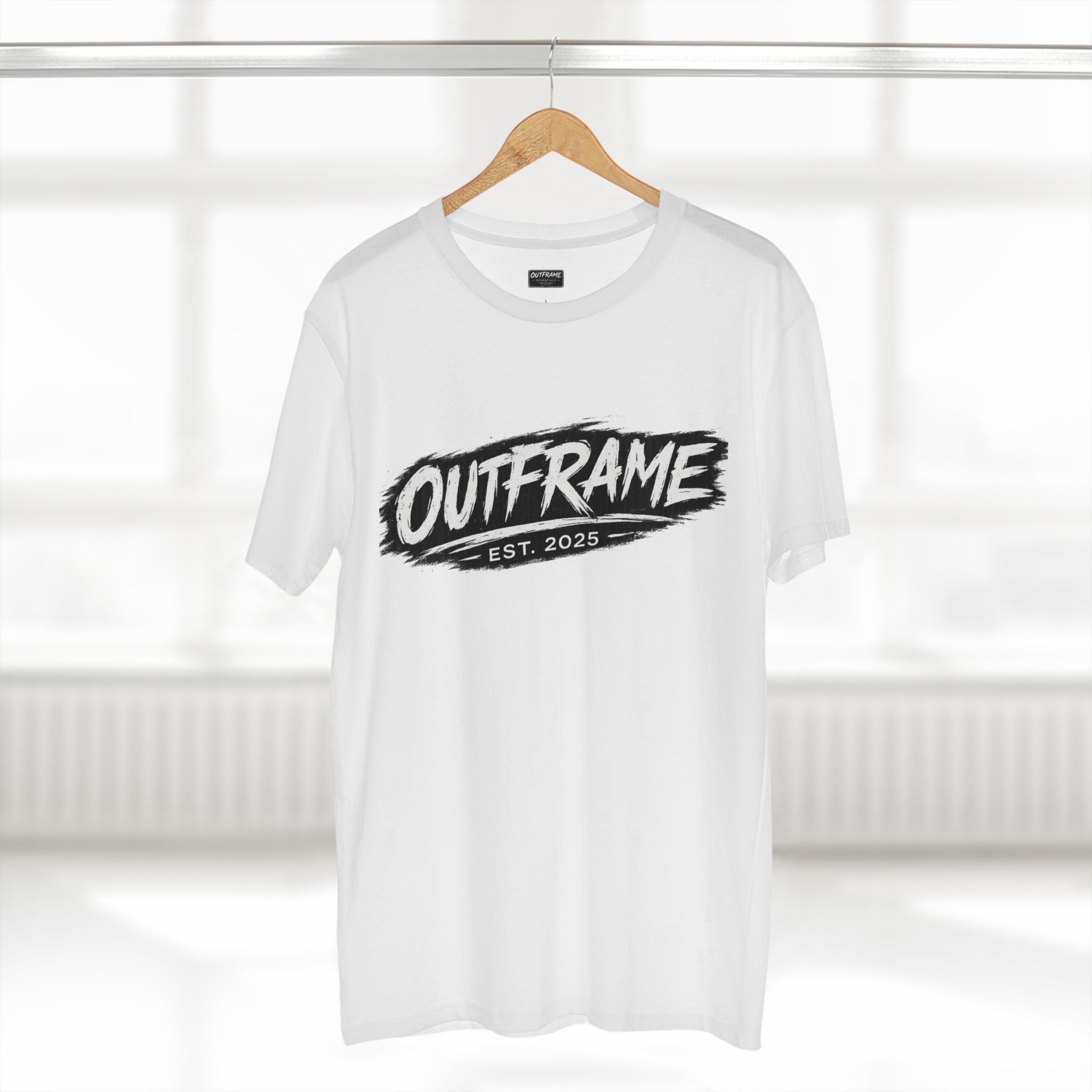 OUTFRAME® EST. 2025 Logo T-Shirt | Premium Brush Logo Streetwear | Essentials Collection