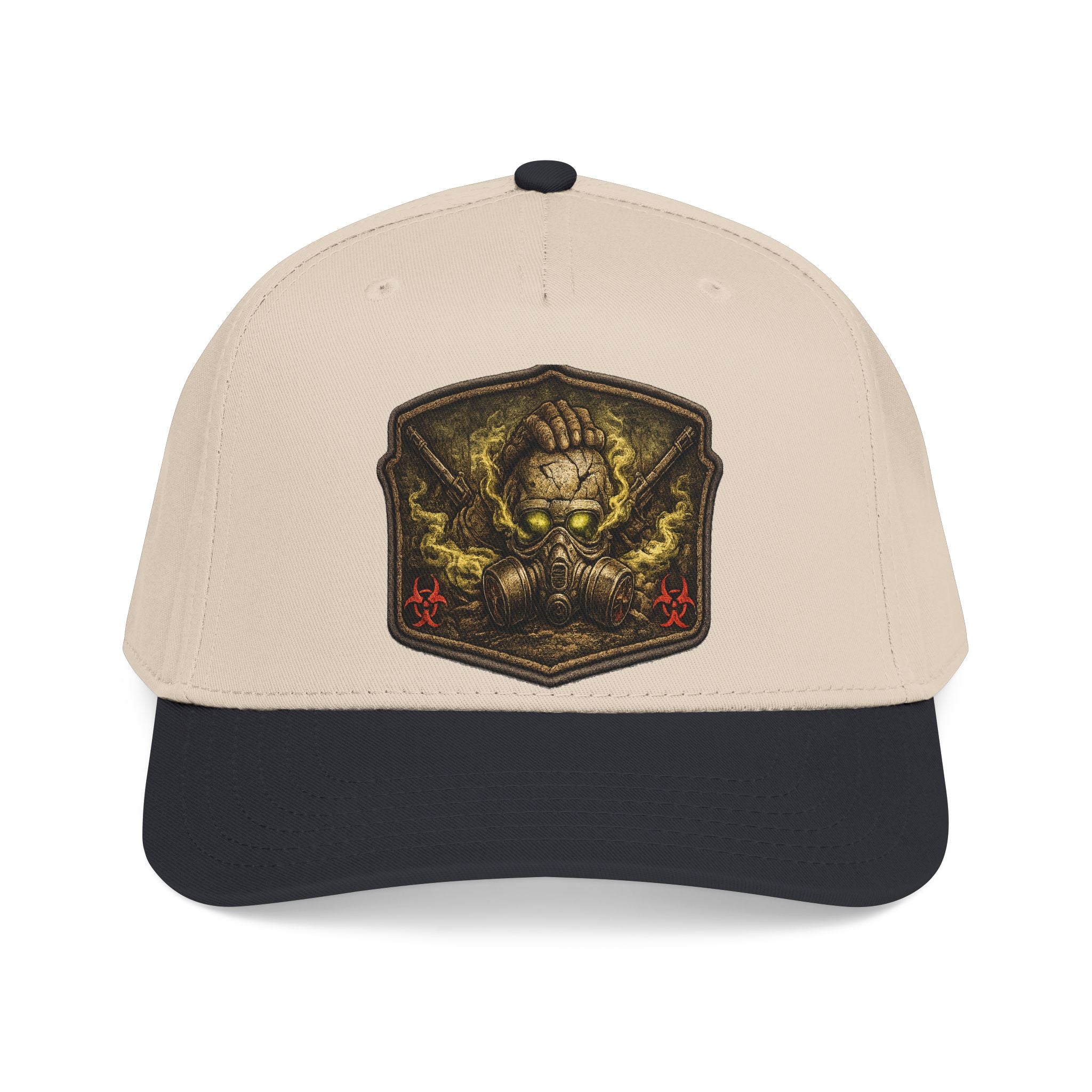Baseball Cap — Toxic Skull Patch Hat | Edgy Military Green Trucker Style