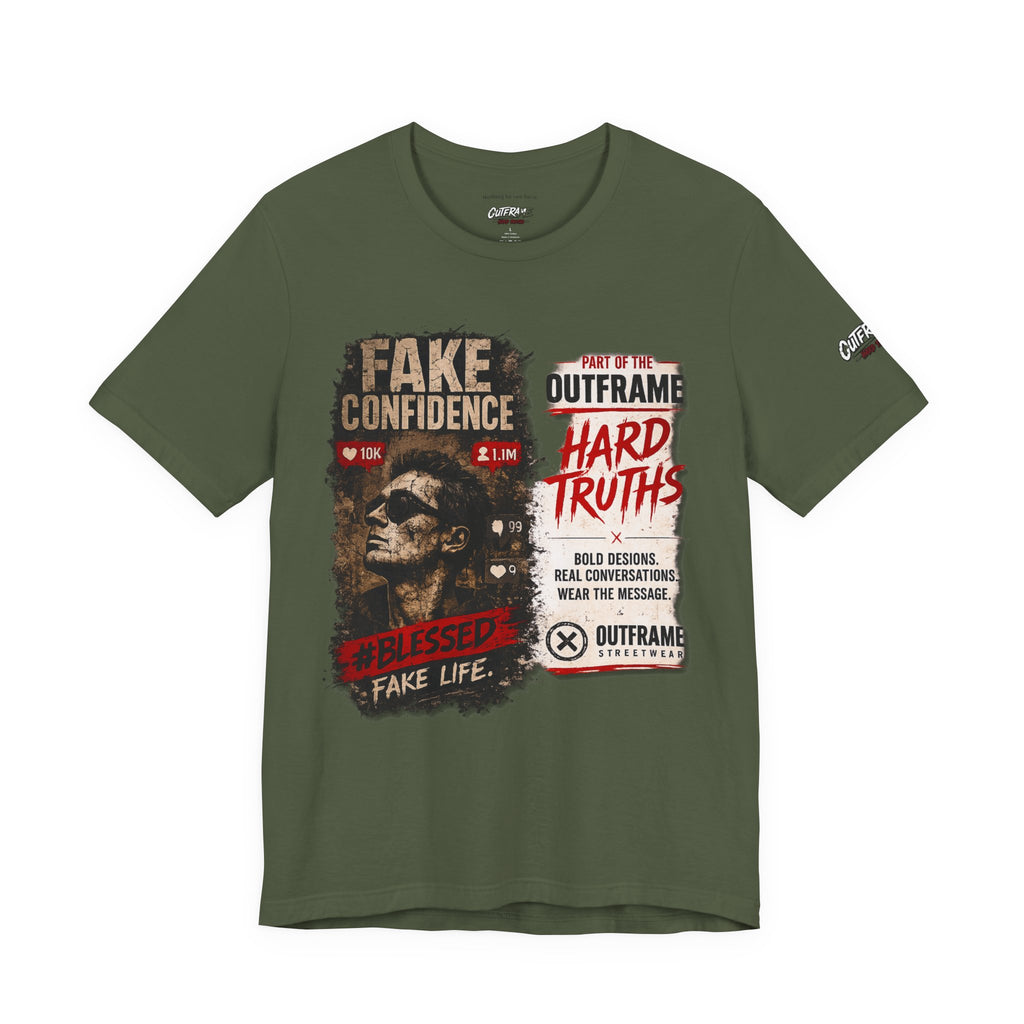 Fake Confidence – OUTFRAME Hard Truths Editorial Graphic T-Shirt