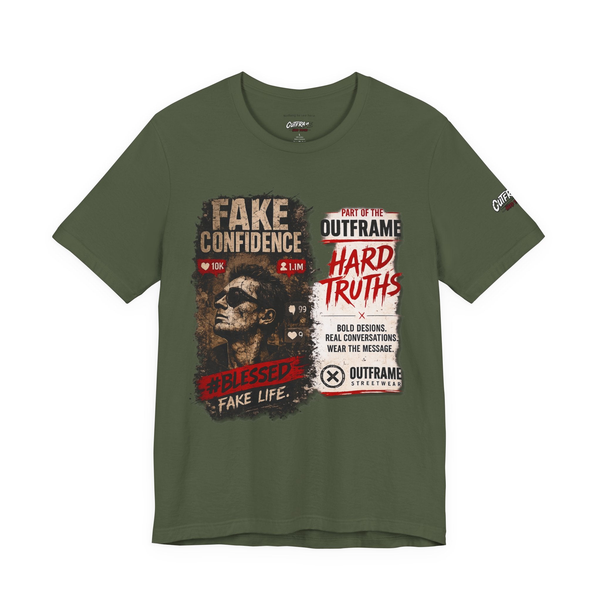 Fake Confidence – OUTFRAME Hard Truths Editorial Graphic T-Shirt