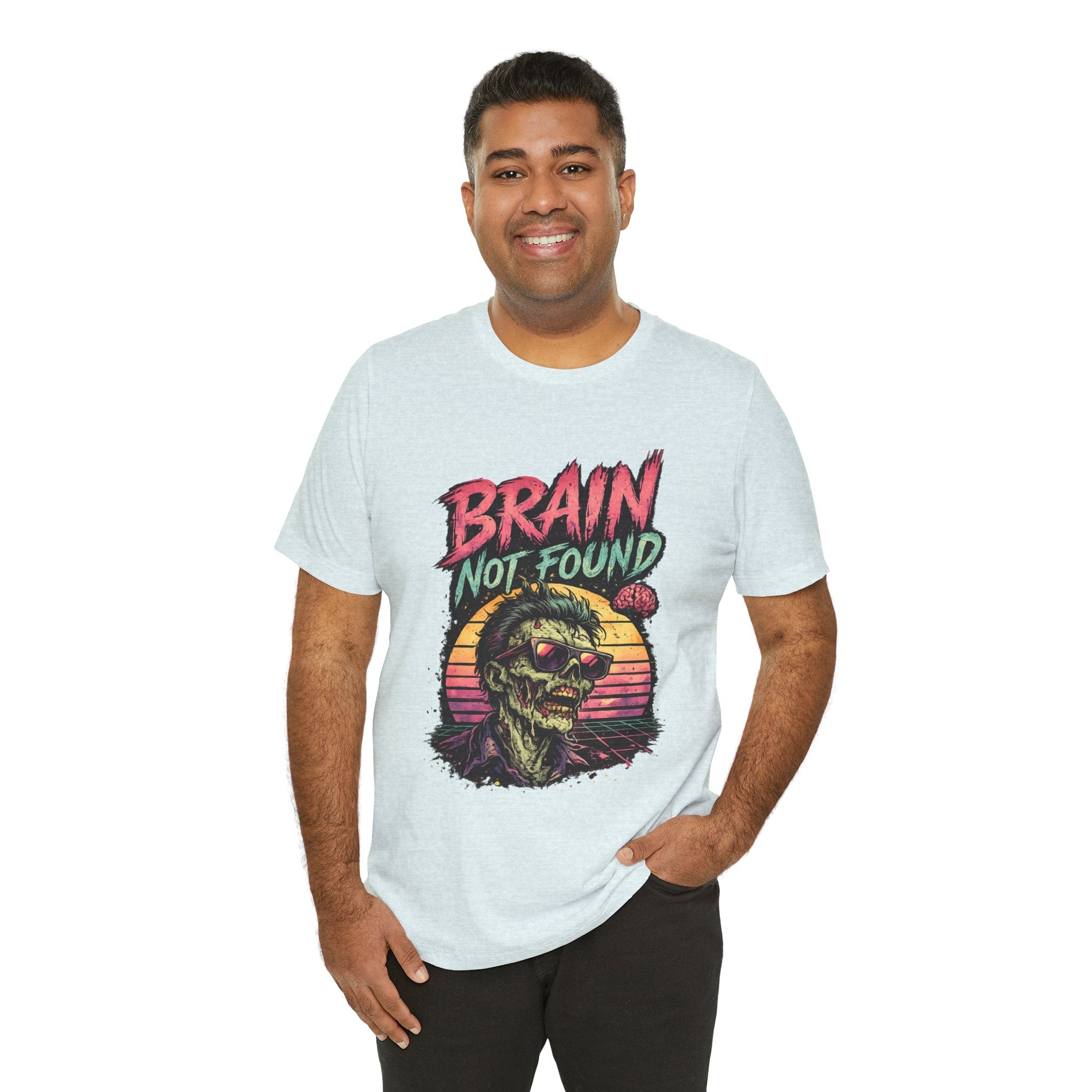 Brain Not Found – Please Restart Humanity Retro Zombie T-Shirt