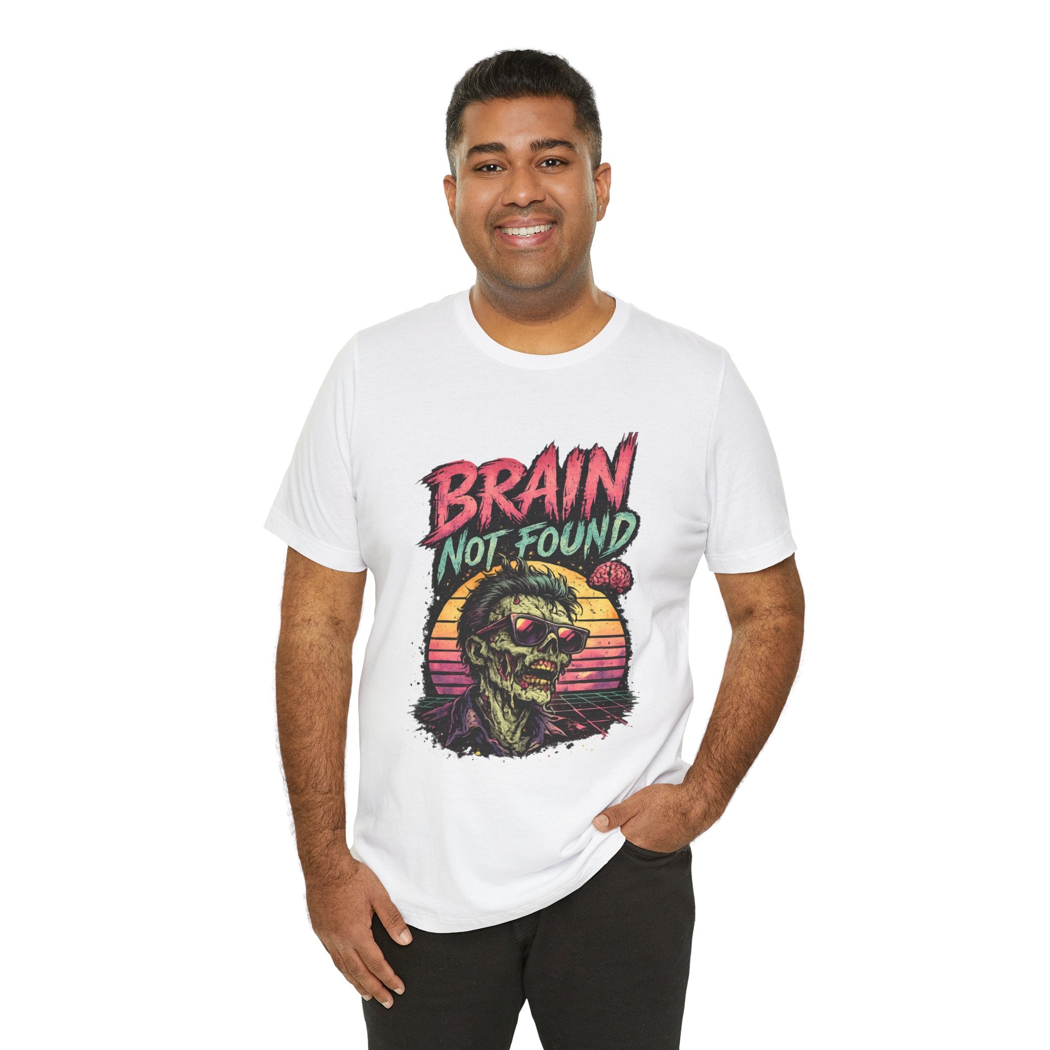 Brain Not Found – Please Restart Humanity Retro Zombie T-Shirt
