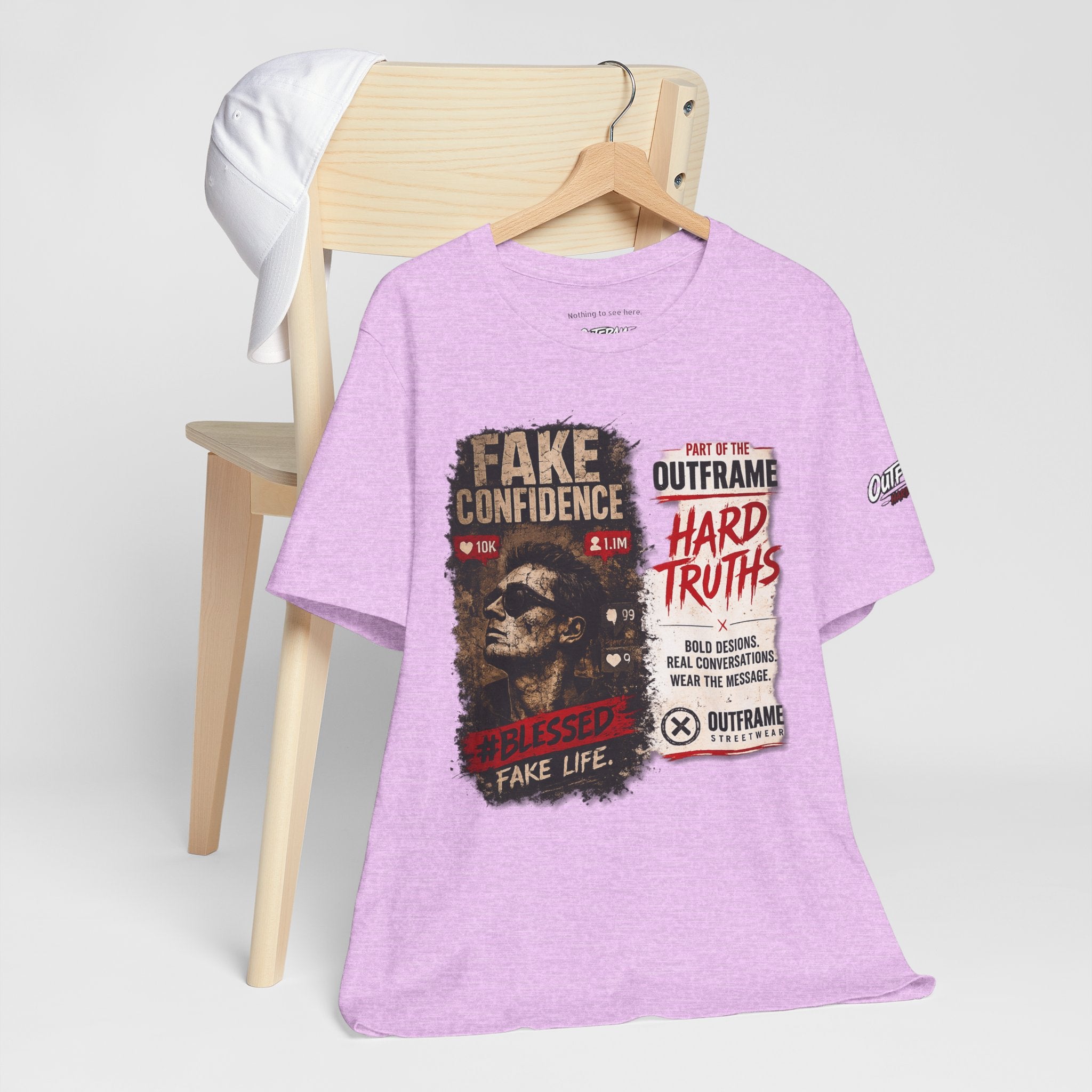 Fake Confidence – OUTFRAME Hard Truths Editorial Graphic T-Shirt