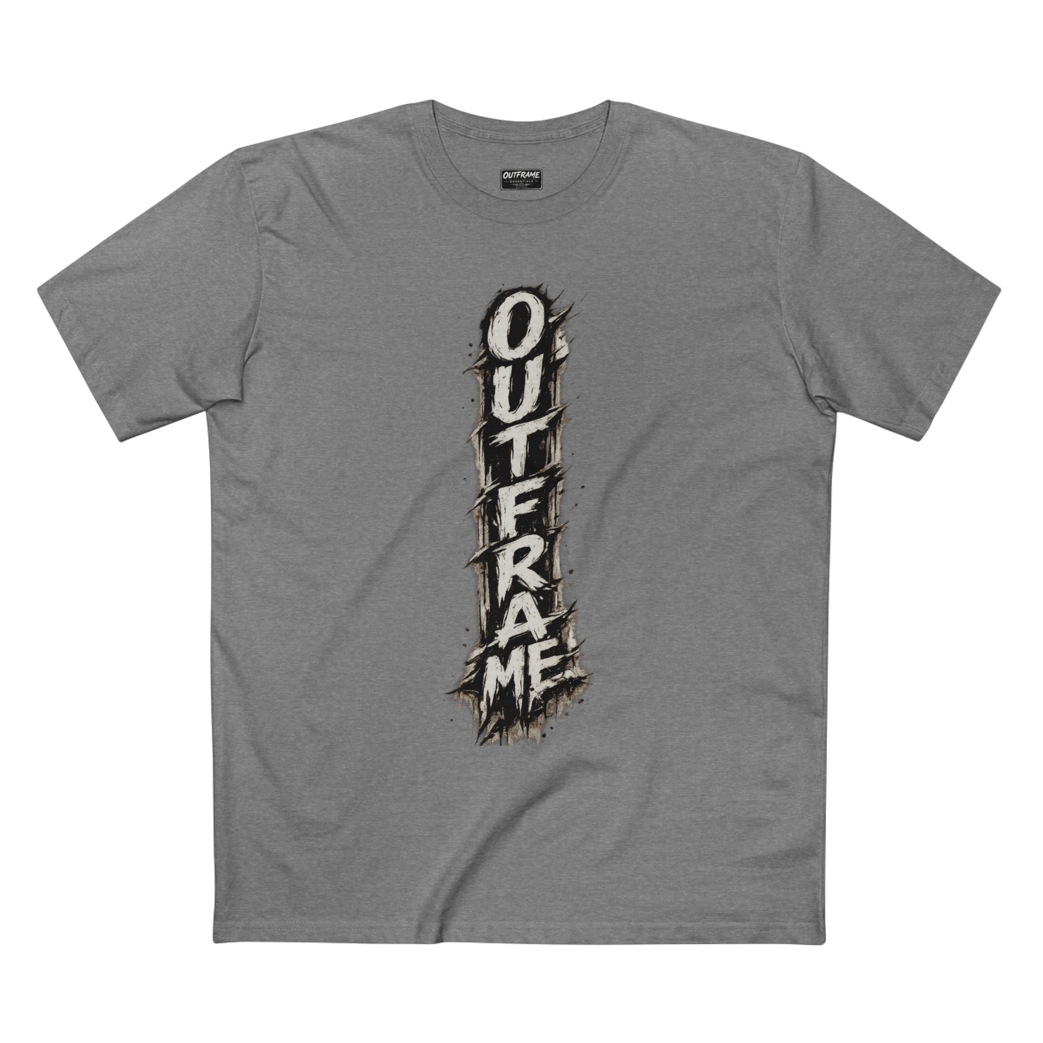 OUTFRAME Essentials – Vertical Brush Logo Premium Unisex T-Shirt