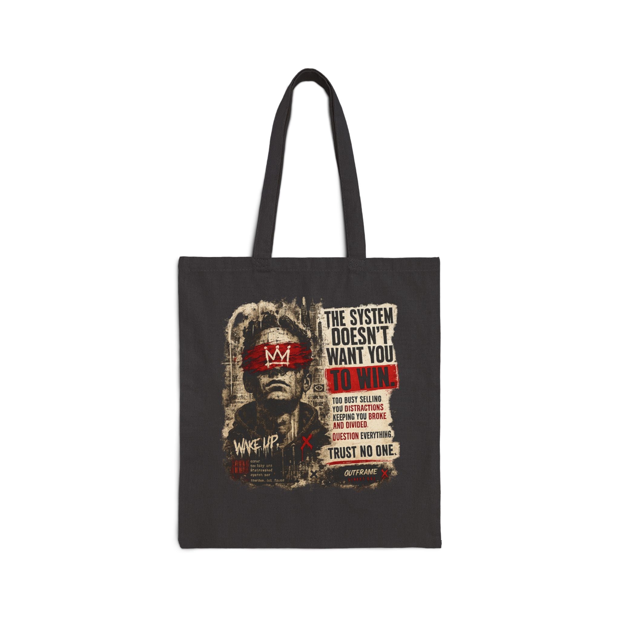 Canvas Tote Bag — "The System Doesn’t Want You" Protest Graphic Shopper