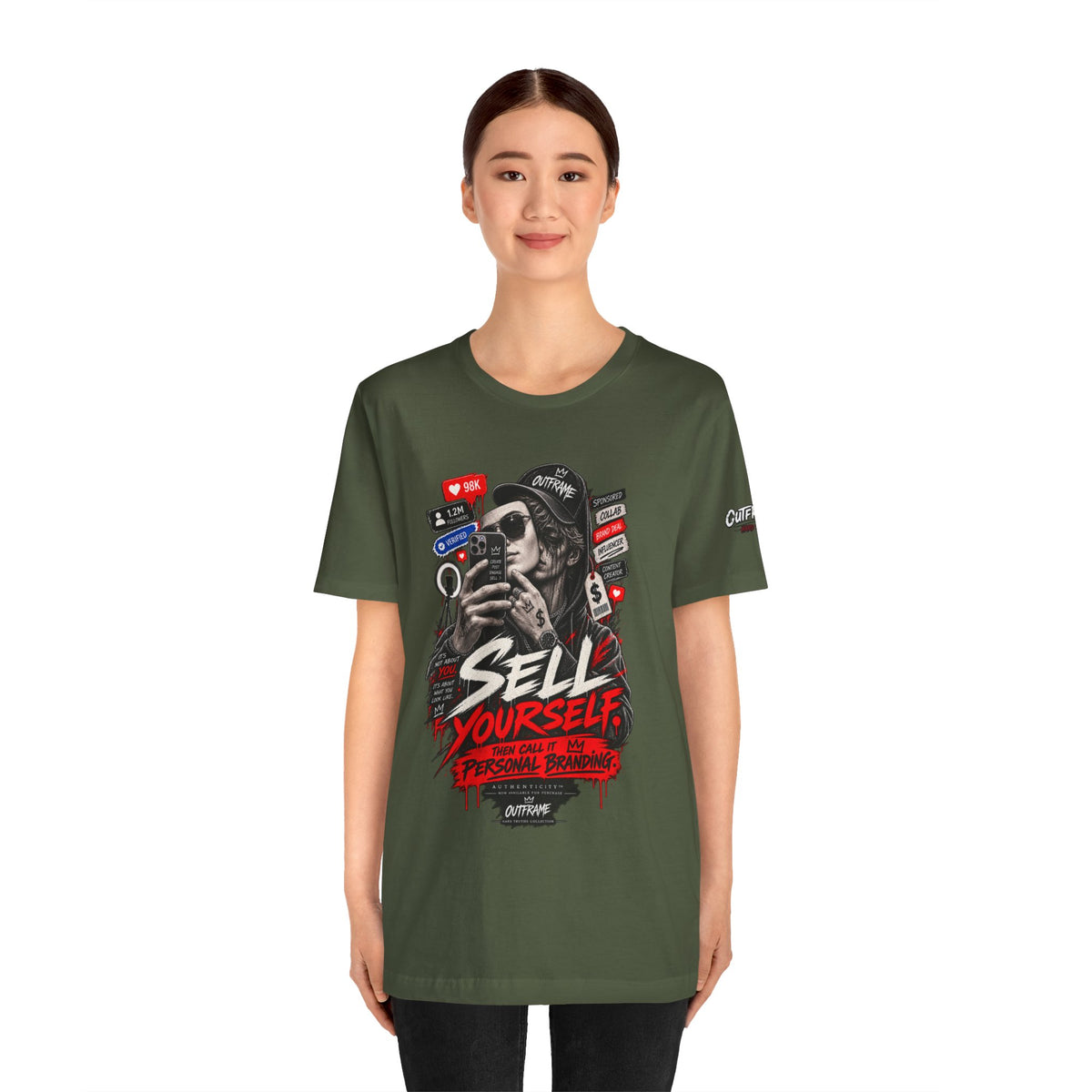 Graphic Tee — "Sell Yourself" Social Media Satire T-Shirt
