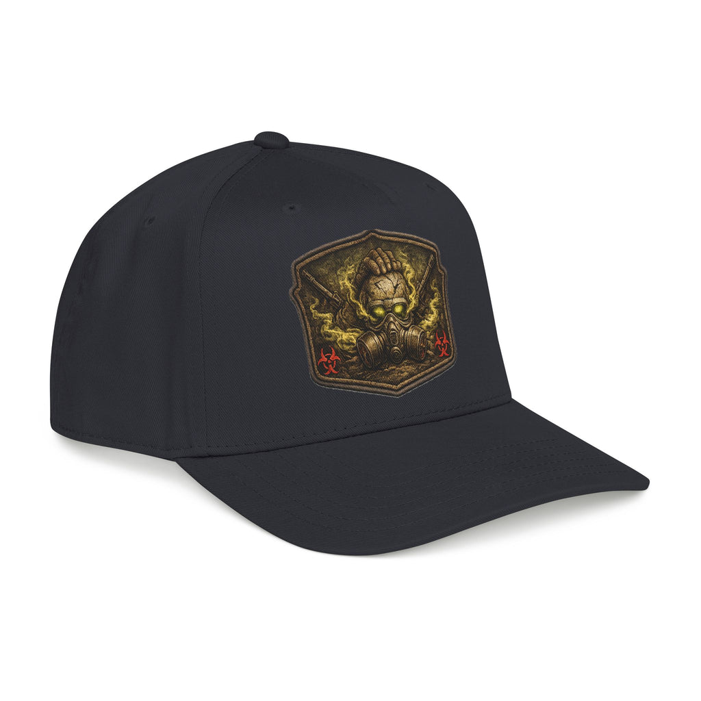 Baseball Cap — Toxic Skull Patch Hat | Edgy Military Green Trucker Style