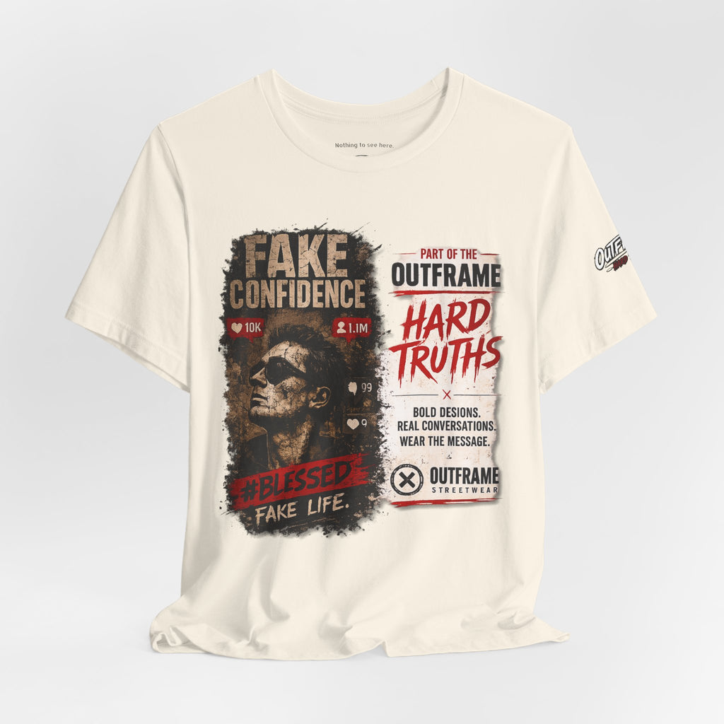 Fake Confidence – OUTFRAME Hard Truths Editorial Graphic T-Shirt