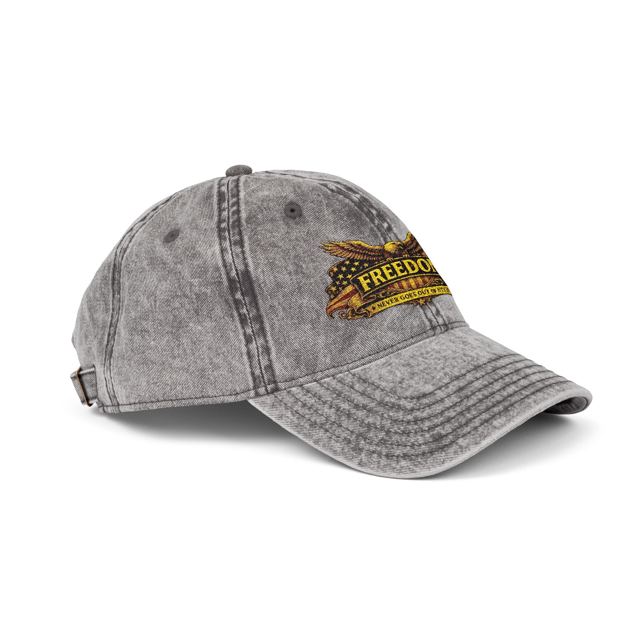 Freedom Vintage Embroidered Cap – Distressed Red Dad Hat