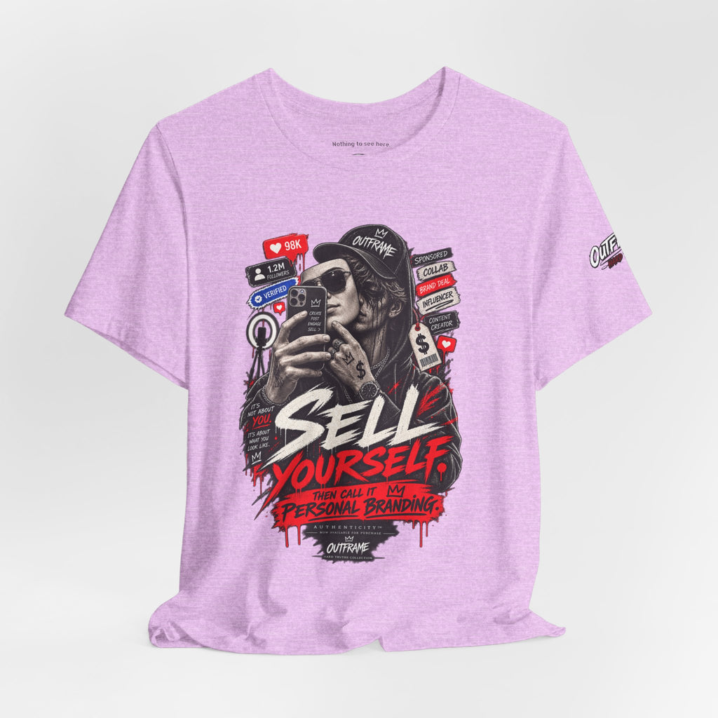 Graphic Tee — "Sell Yourself" Social Media Satire T-Shirt