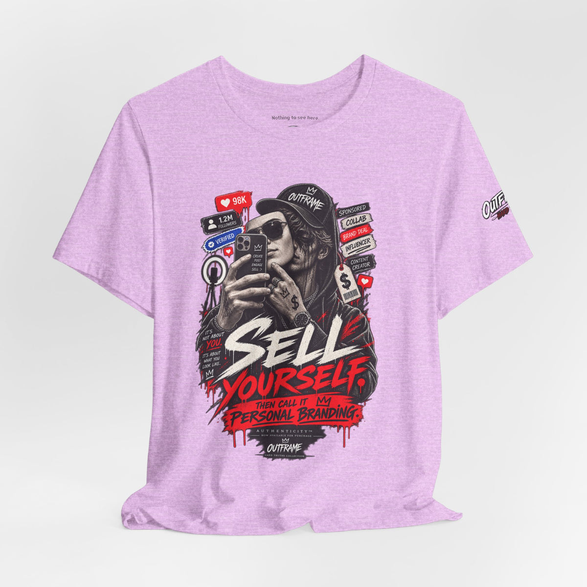Graphic Tee — "Sell Yourself" Social Media Satire T-Shirt